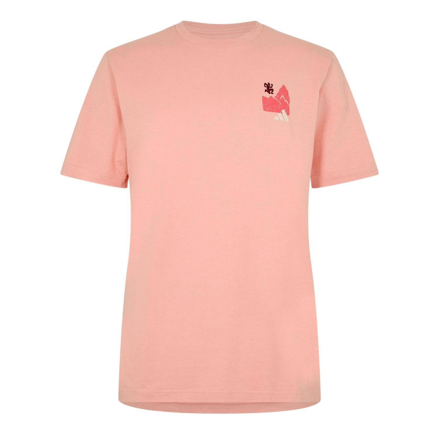 Adidas Men's Pink Logo Cotton T-Shirt - S - 100% Cotton