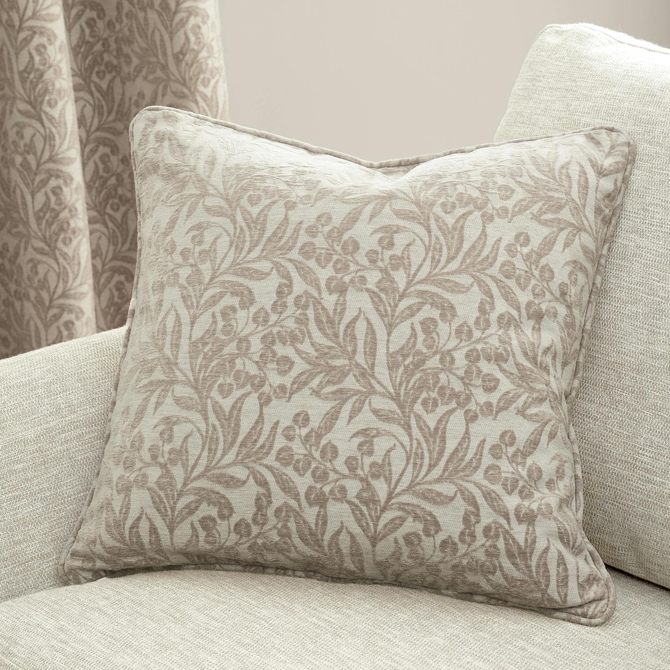B&Q - Chenille Leaves 50X50Cm Cushion Natural - Image 2