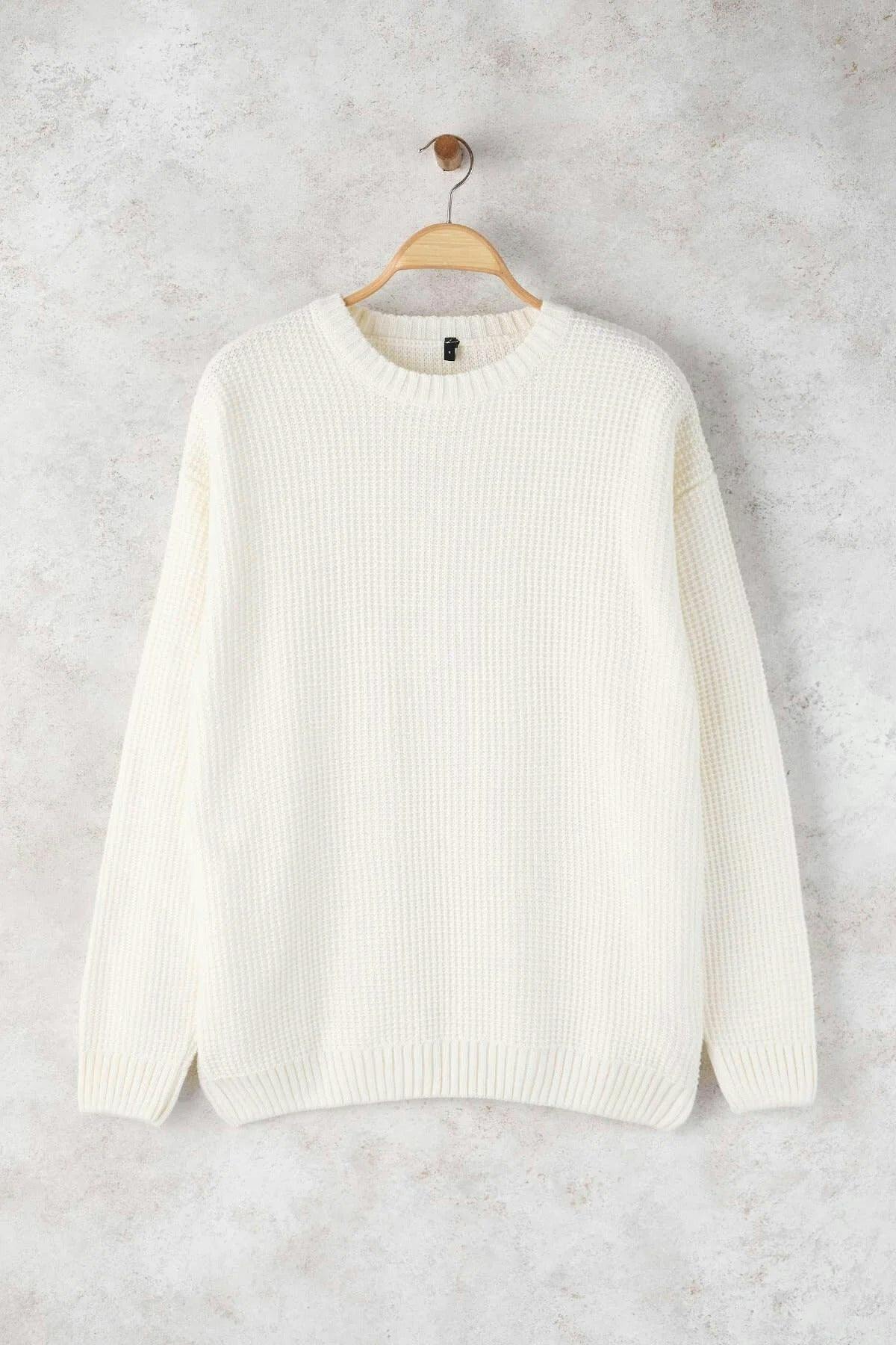 Wovcor Men's Crew Neck Sweater - Ecru - M