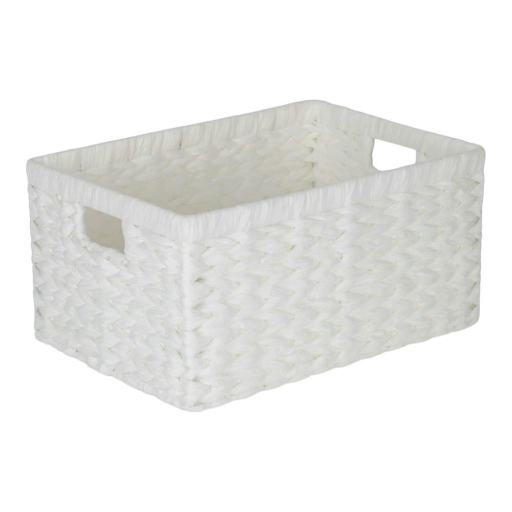 Red Hamper Red/White Hamper Paper Rope Rectangular Storage Basket - Small