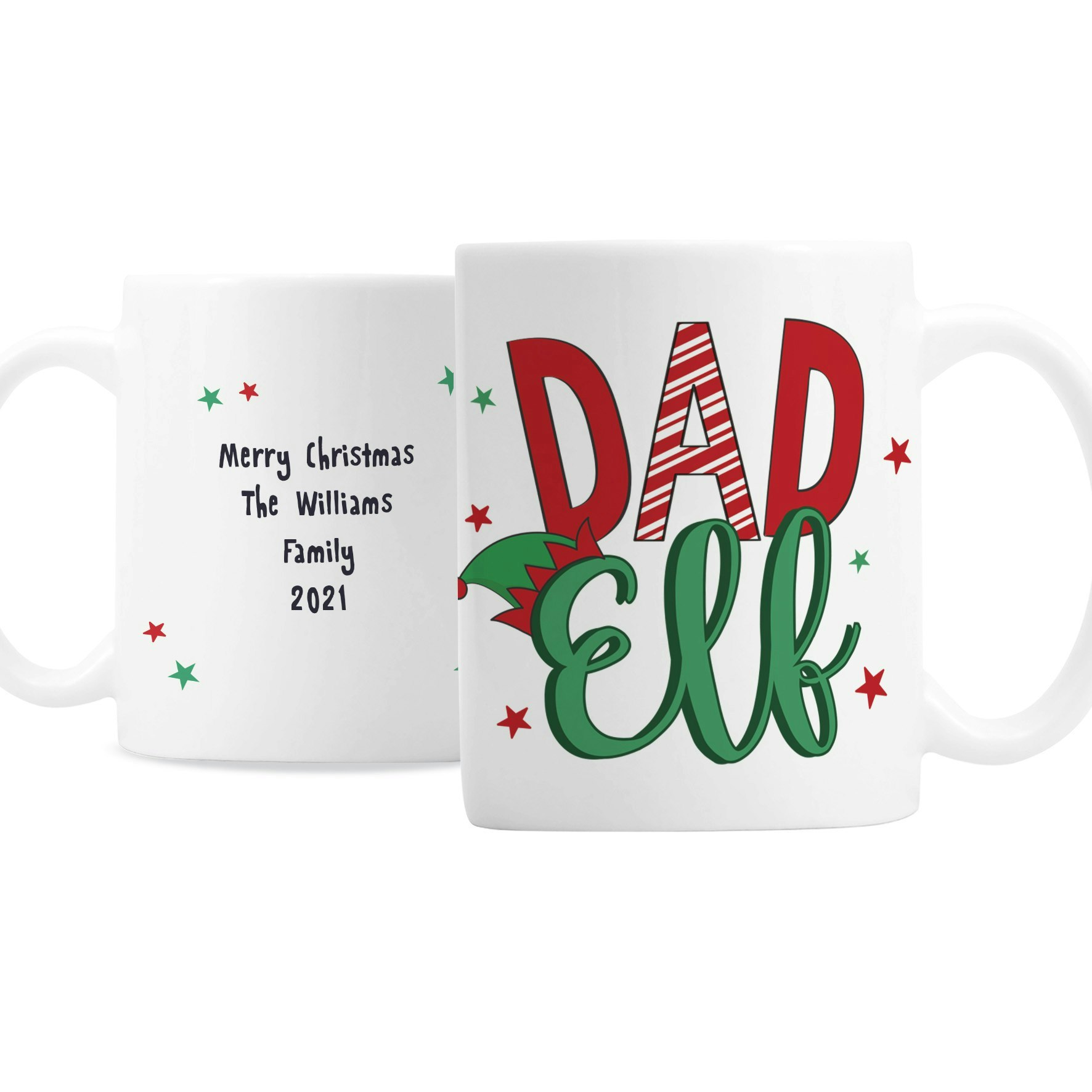 Rackhams Personalised Dad Elf Mug
