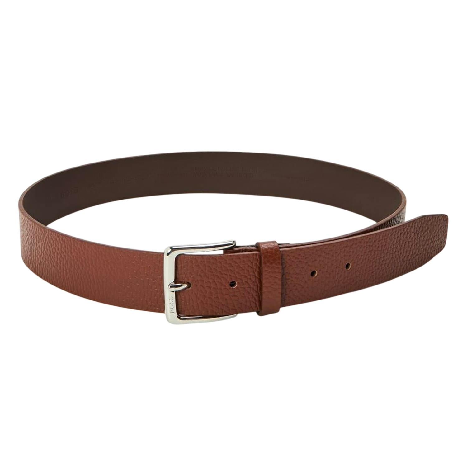 Boss Brown Logo Leather Belt - Medium - 18In-46In 100Cm X 35Mm - Medium - 100% Mixed