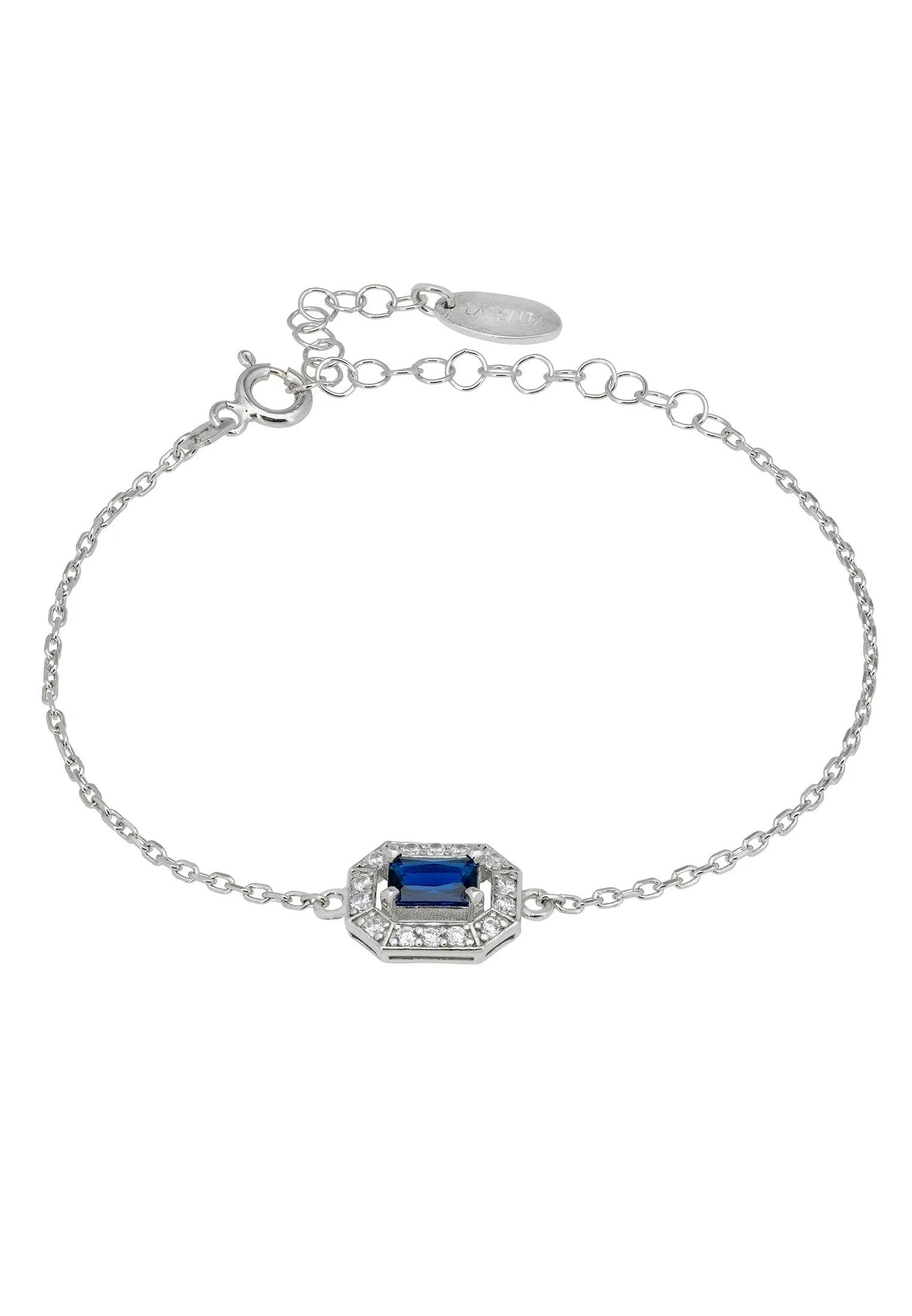 Latelita Silver Whistledown Gemstone Bracelet Sapphire