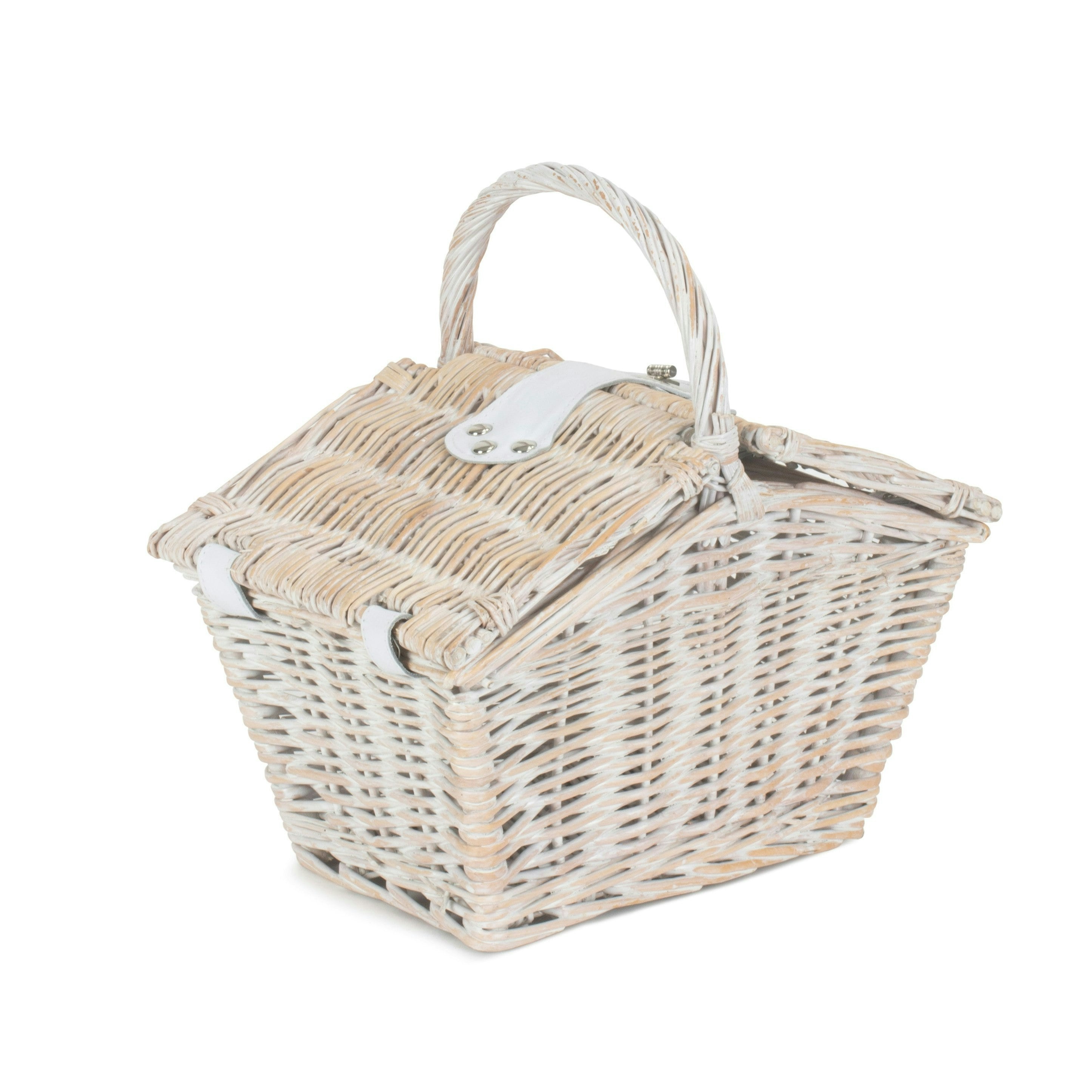 Red Hamper Red/White/Brown Hamper Small 28Cm Wash Elegant Wicker Picnic Basket - Small