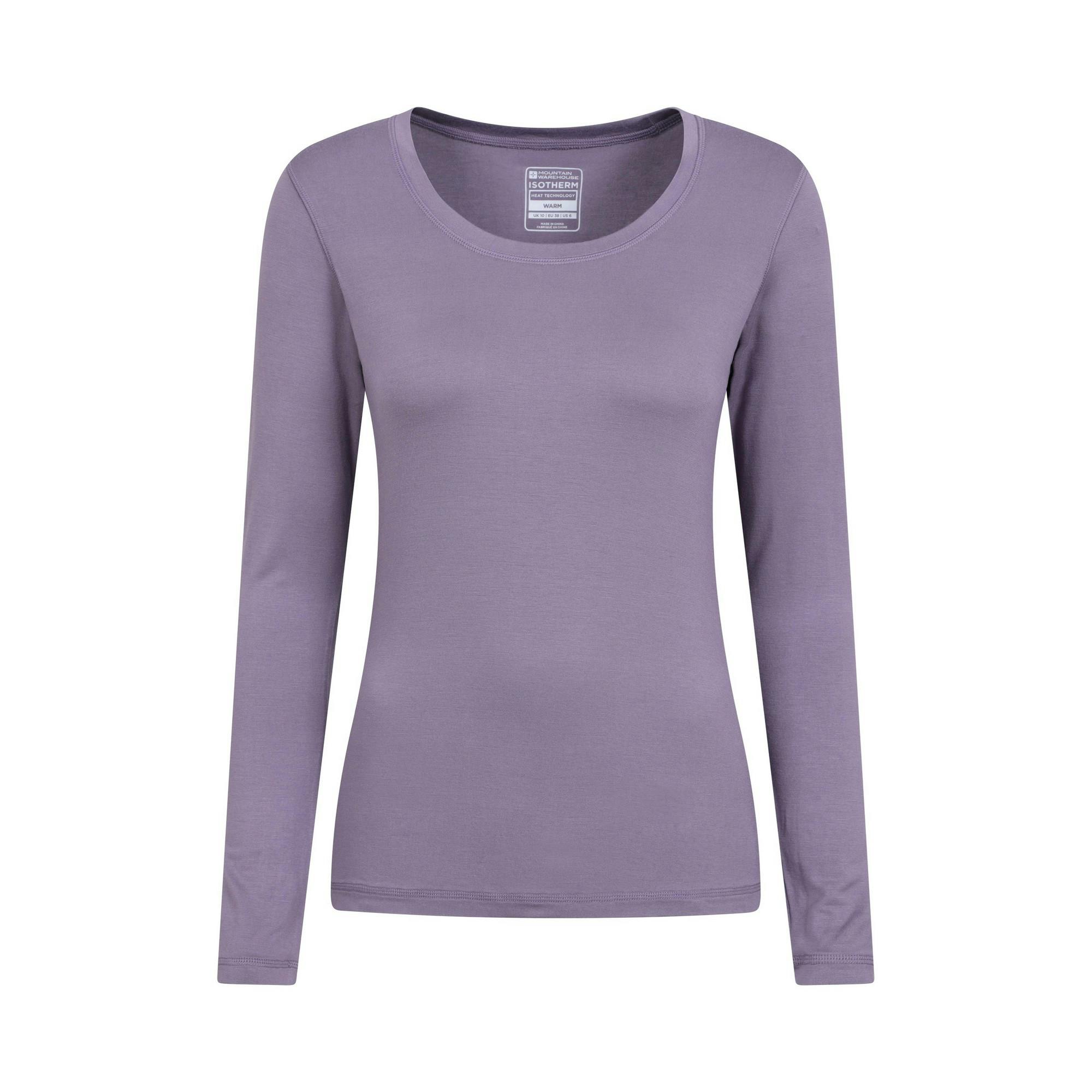 Mountain Warehouse Women's Purple Keep The Heat Thermal Top - Dusky - 10 Uk - Dusky - 41% Acrylic/32% Polyester/19% Viscose/8% Elastane