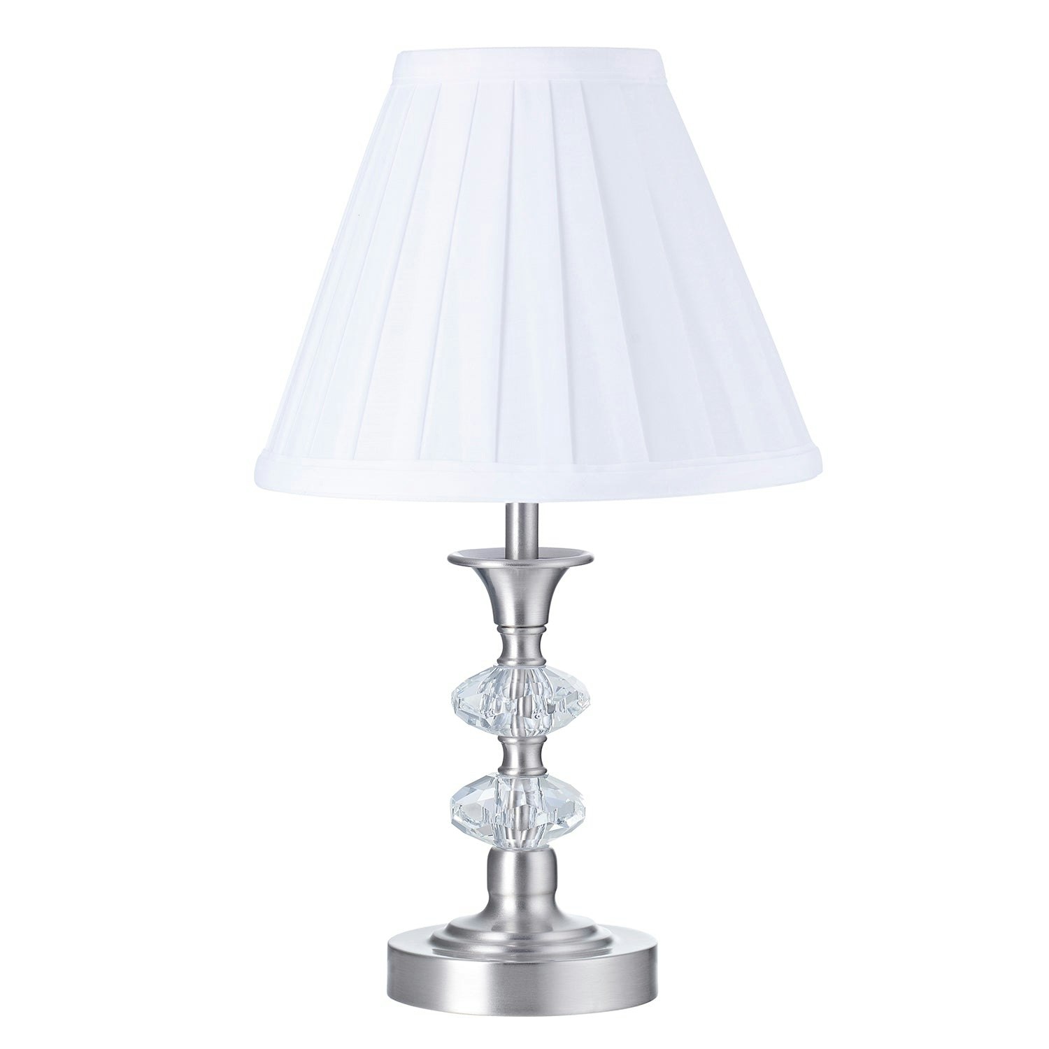 Happy Homewares Light/White Contemporary Satin Nickel Power Saving And Eco Friendly Led Touch Table Lamp