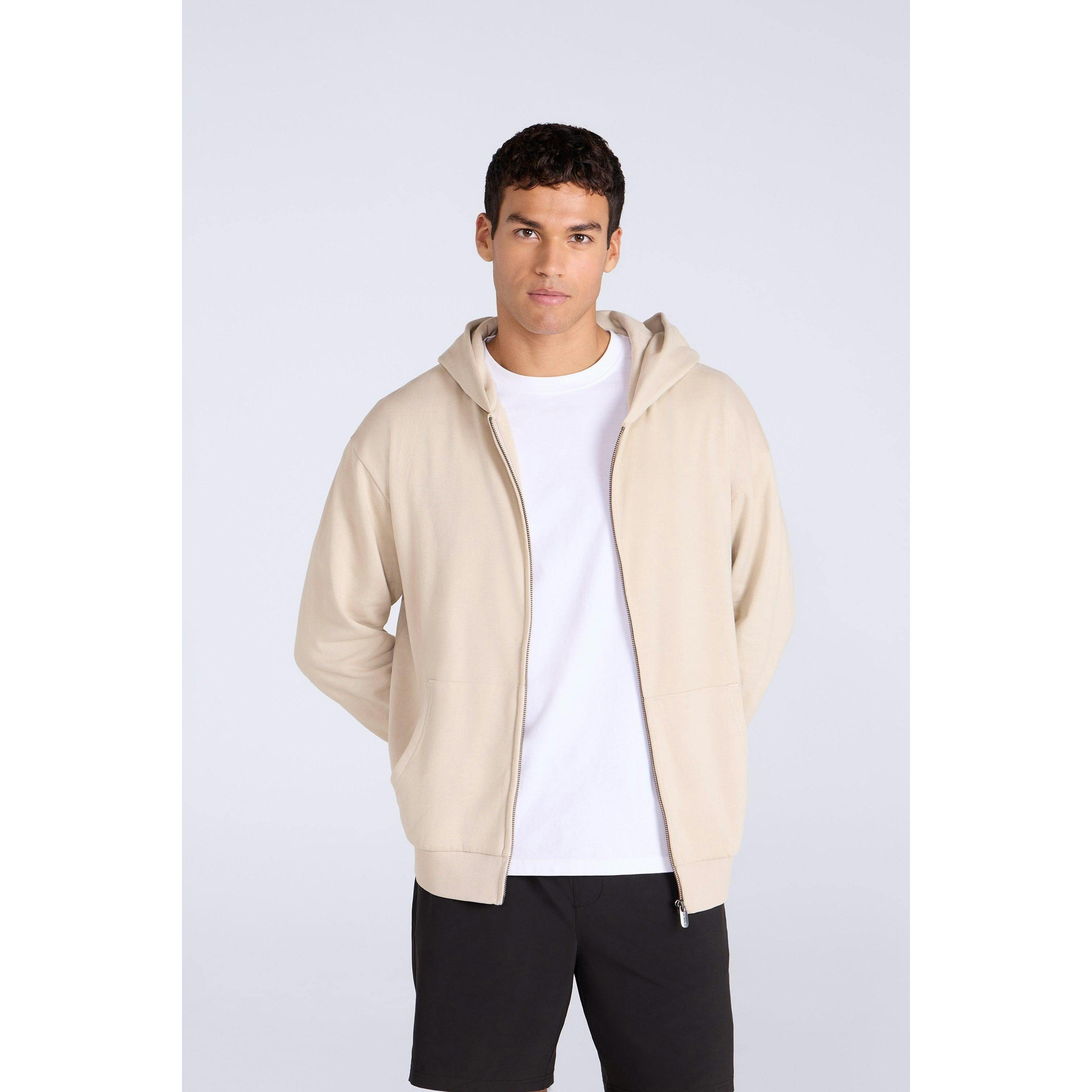 Animal Men's Beige Icon Logo Full Zip Hoodie - M - 100% Mixed