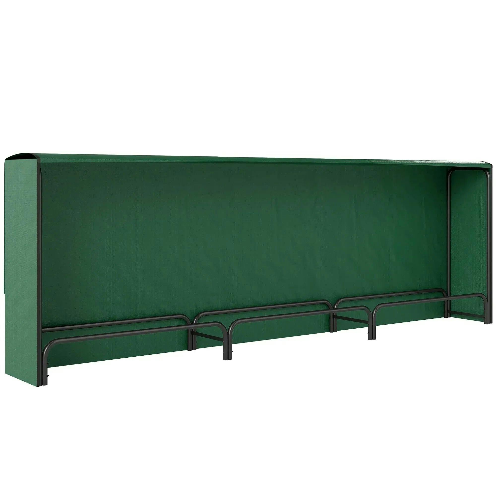 Outsunny Firewood Rack with Waterproof Cover 300 x 36 x 99 cm Dark Green | Heavy Duty Metal Log Store Indoors, Log Storage Holder, for Outdoor Indoor Fireplace - Image 8