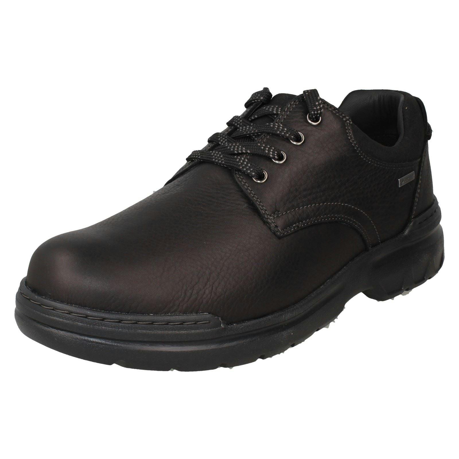 Clarks Men's Black Gore-Tex Weatherproof Lace Up Shoes Rockie Walkgtx - Uk 9.5 - H