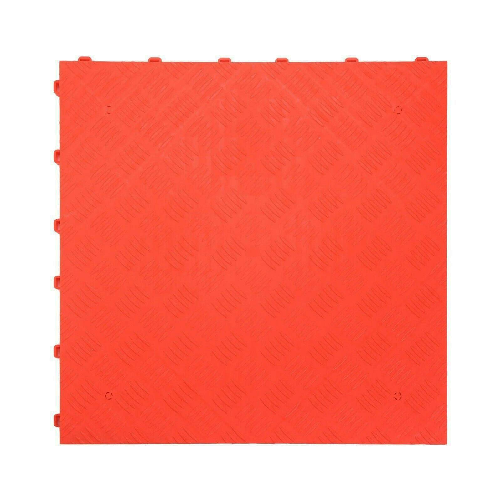 Rackhams Red Modular Interlocking Solid Floor Tiles