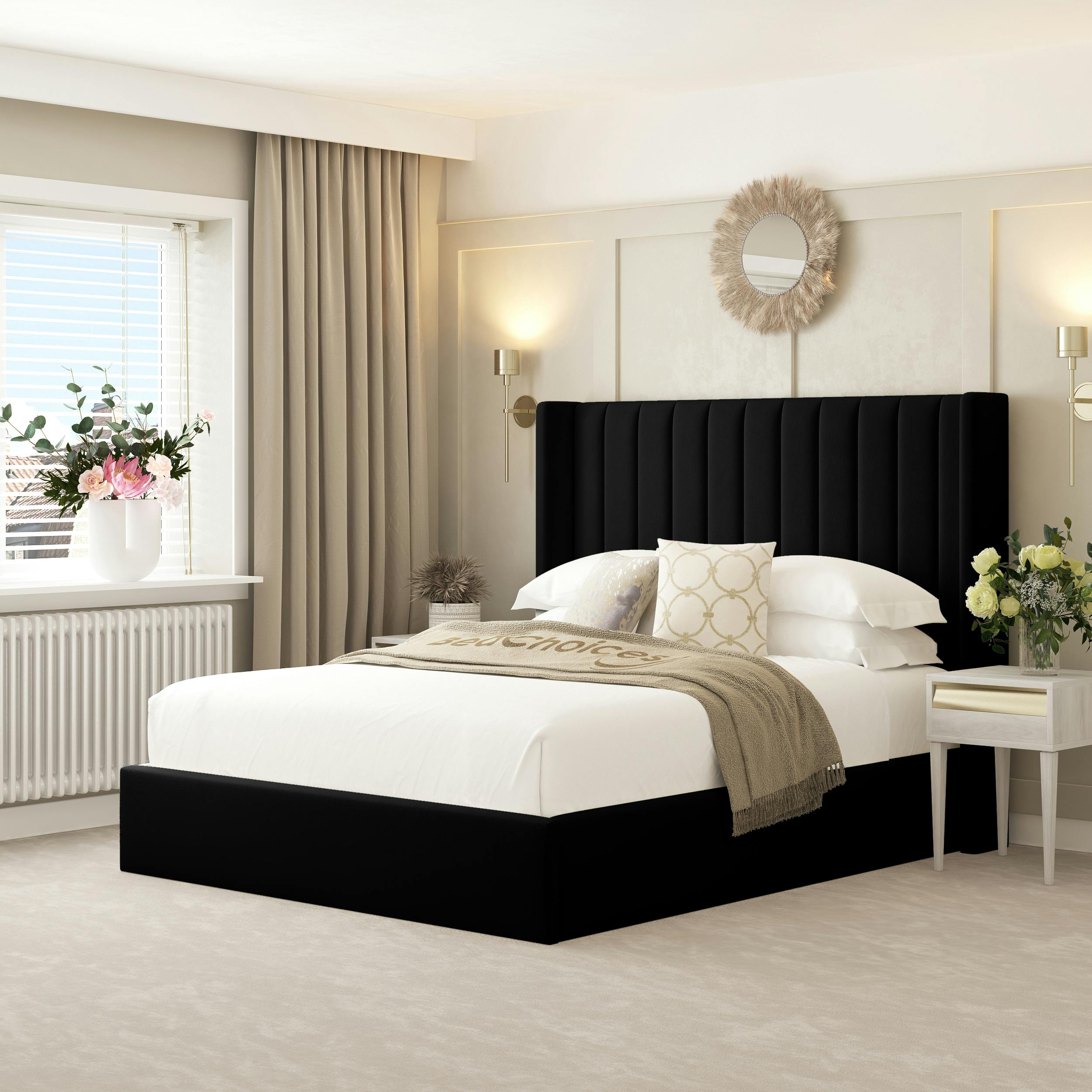 Rackhams Black Madison Bed Frame With 54" Headboard - Single