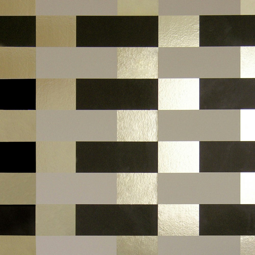 Erica Wakerly Gold/Brown/Cream Block And Wallpaper - 10M X 52Cm Roll
