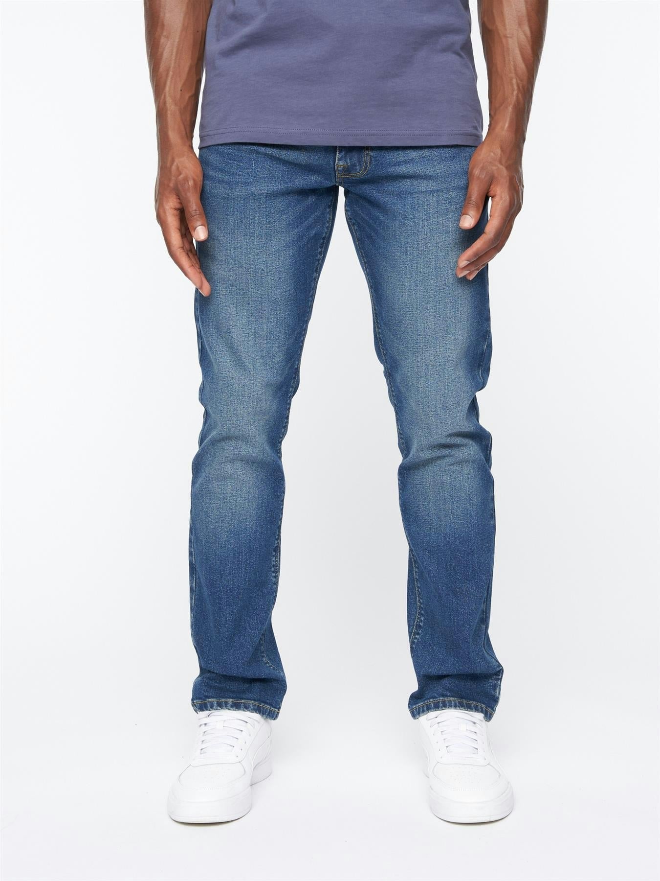 Crosshatch Cadman Straight Jeans Stone Wash - W38 L34