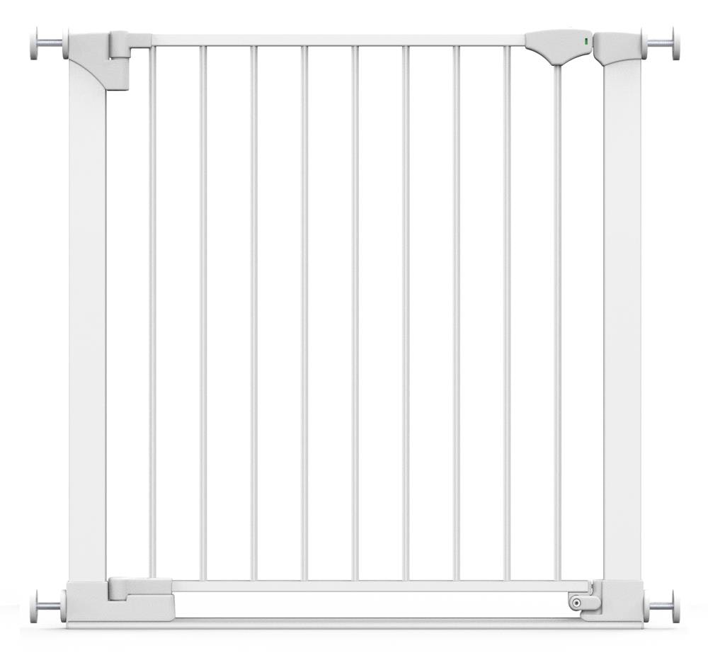 Safetots White Safestep Gate, 82Cm - 89Cm, Extra Low Walkthough, 67Cm Extra Wide Doorway, One Piece Extra Wide Baby Gate - Metal - 82Cm -89Cm