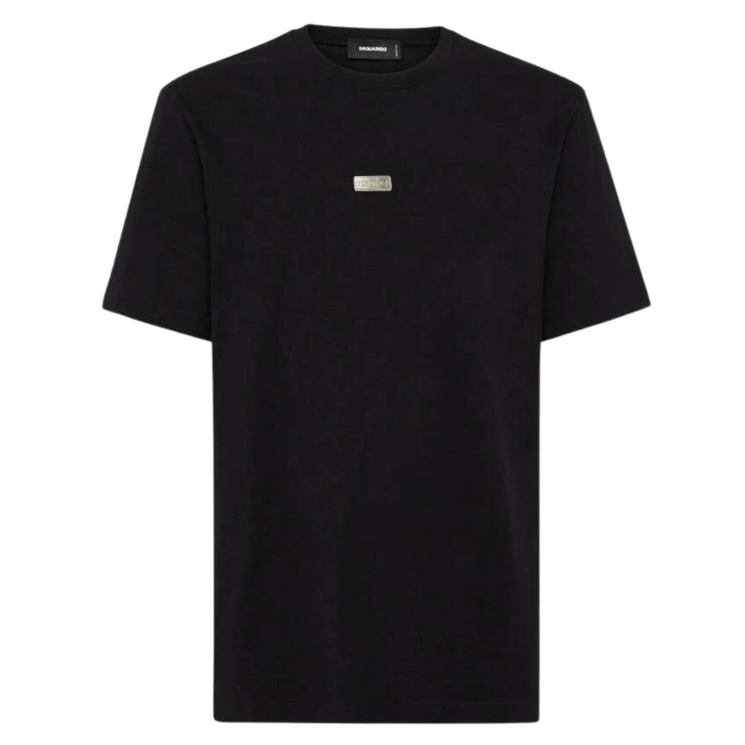 Dsquared2 Men's Black Metal Logo T-Shirt - Xl - 100% Cotton