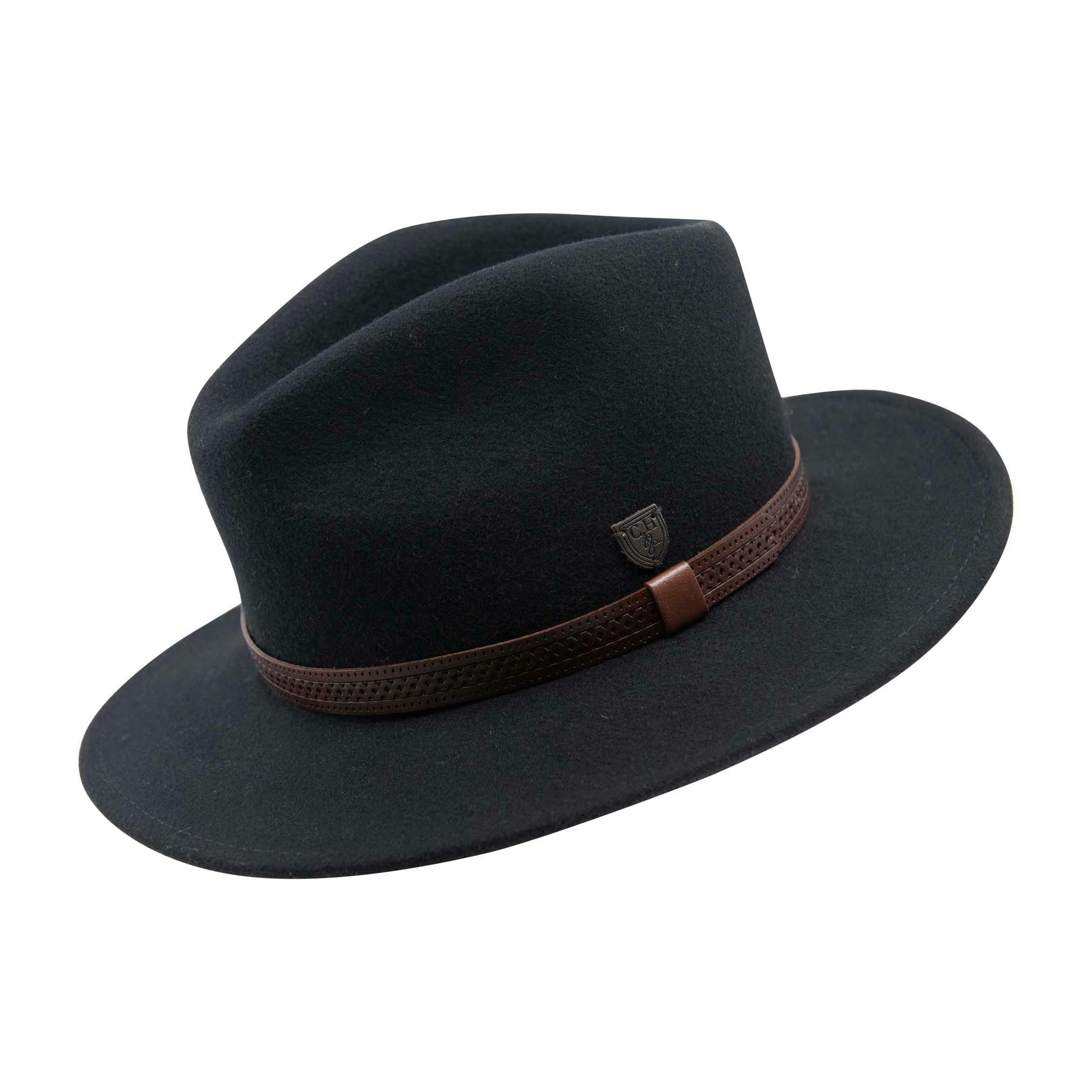 Carlyle Heath & Co. Men's Black Carlyle Heath "The Jack" Fedora - Medium