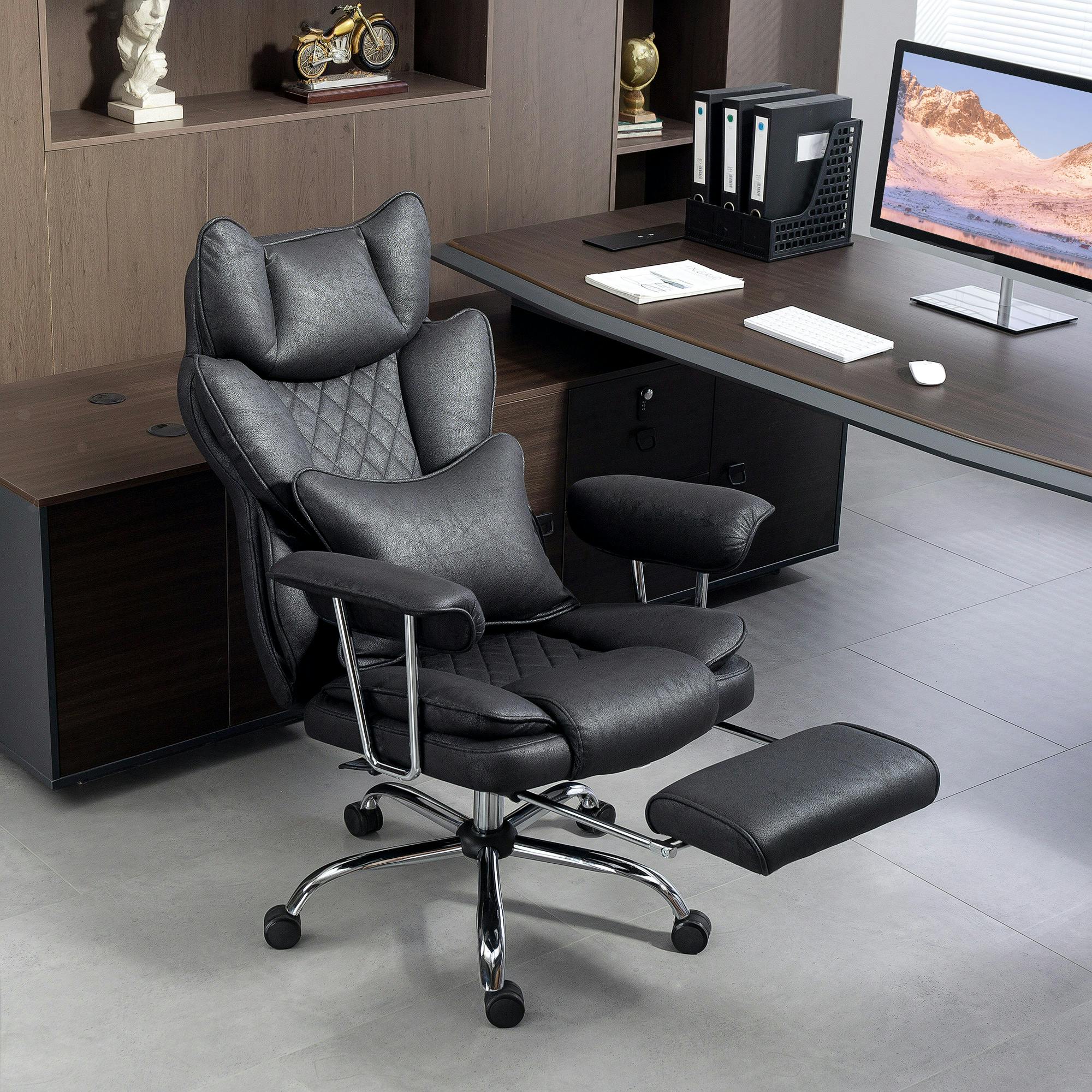 Rackhams Black Office Chair, High Back Leathaire Desk Chair For Home, - Yes - Office Chair