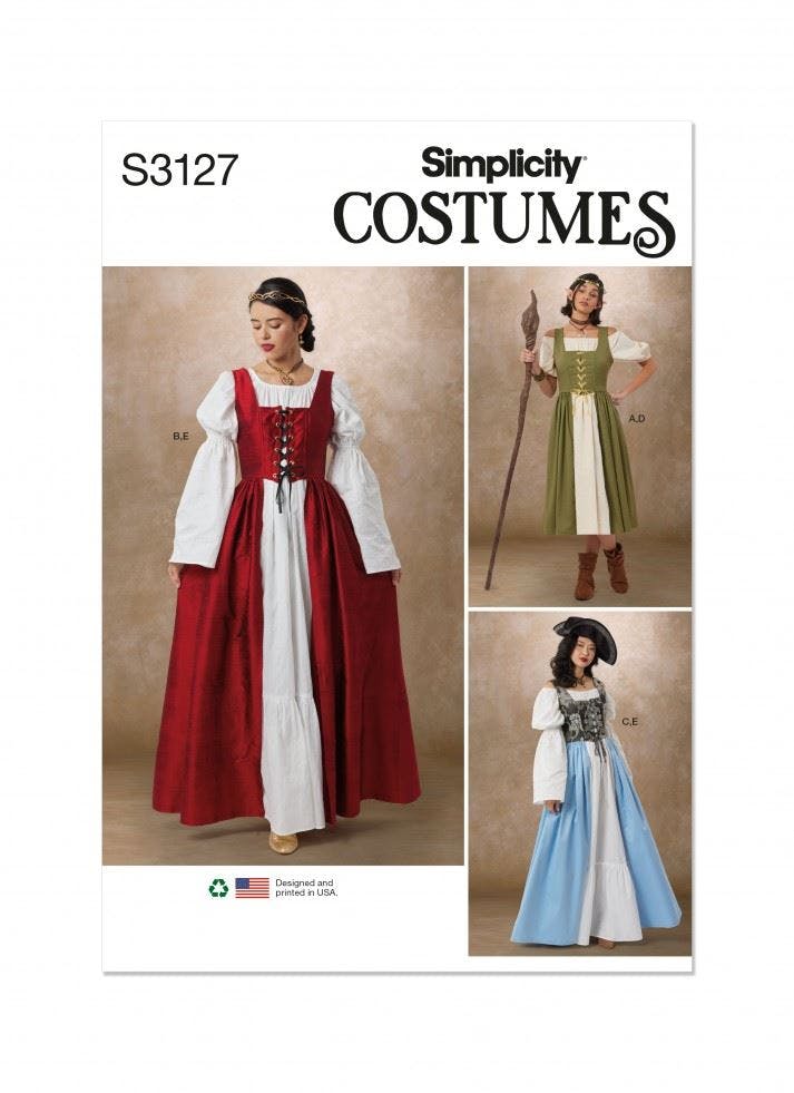 Simplicity Women's Sewing Pattern 3127, Costumes For K5 (8-10-12-14-16) - Intermediate - K5 (8-10-12-14-16)