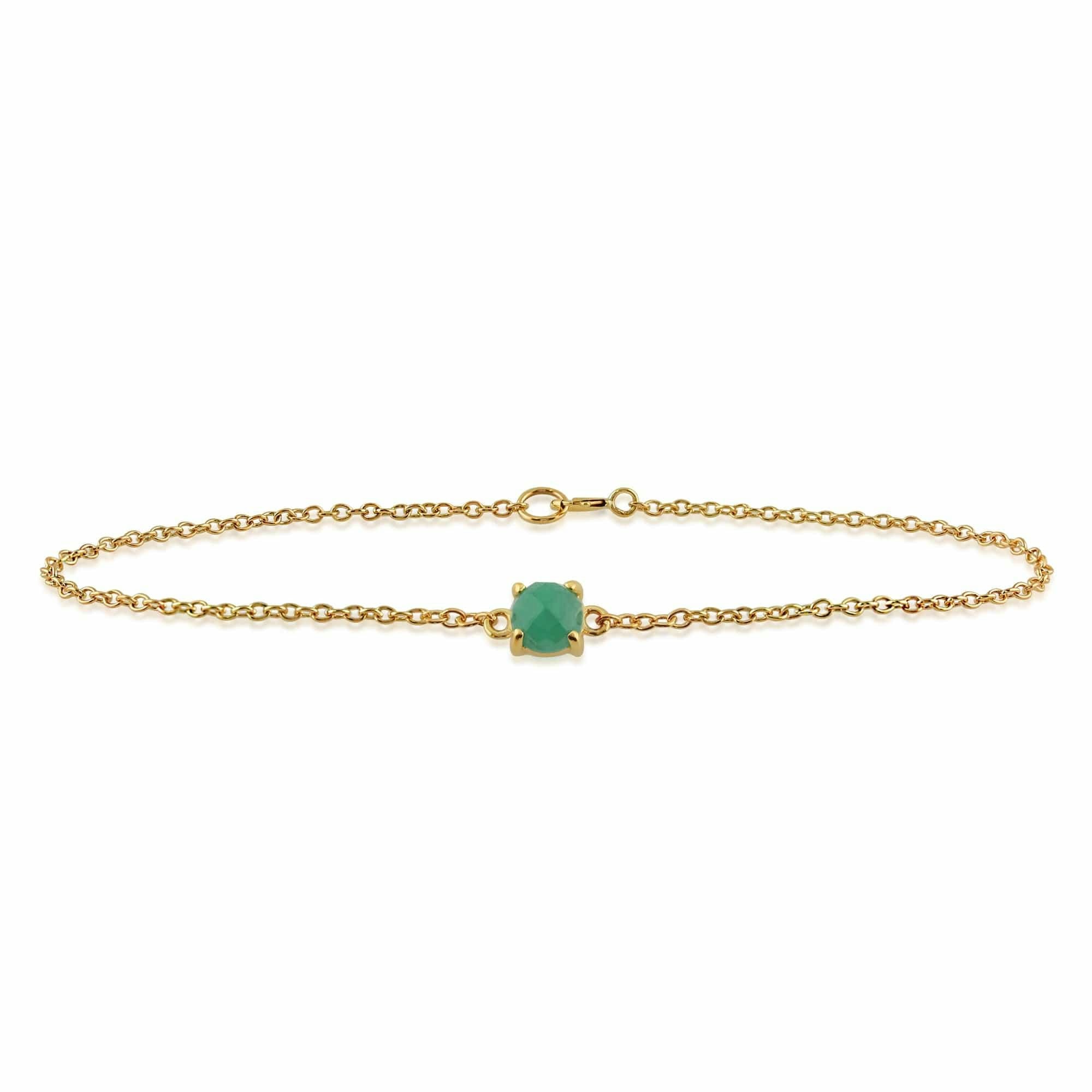 Gemondo Women's Yellow/Gold Classic Round Emerald Checkerboard Bracelet In 9Ct