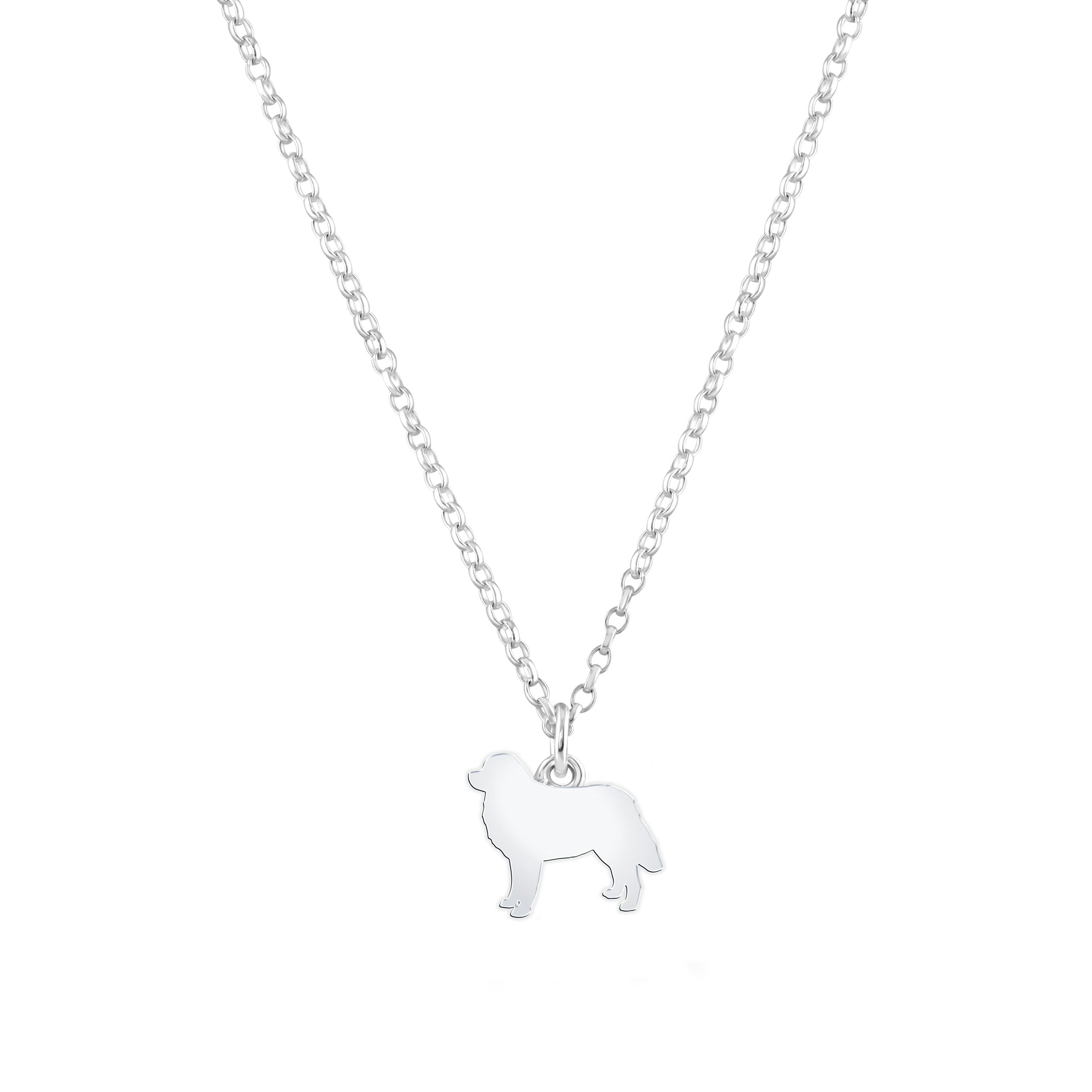 Mylee London Silver Estrela Mountain Dog Silhouette Necklace - Personalised - No