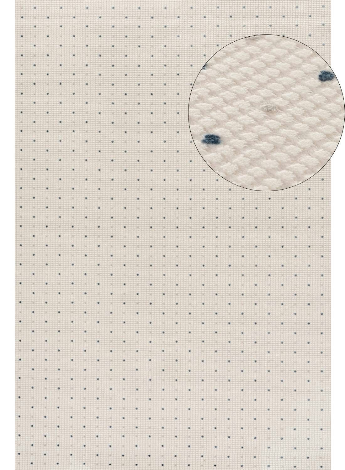 The Rugs Cream/Blue Carmel - Dots Rug | 6080 - 120X170 Cm