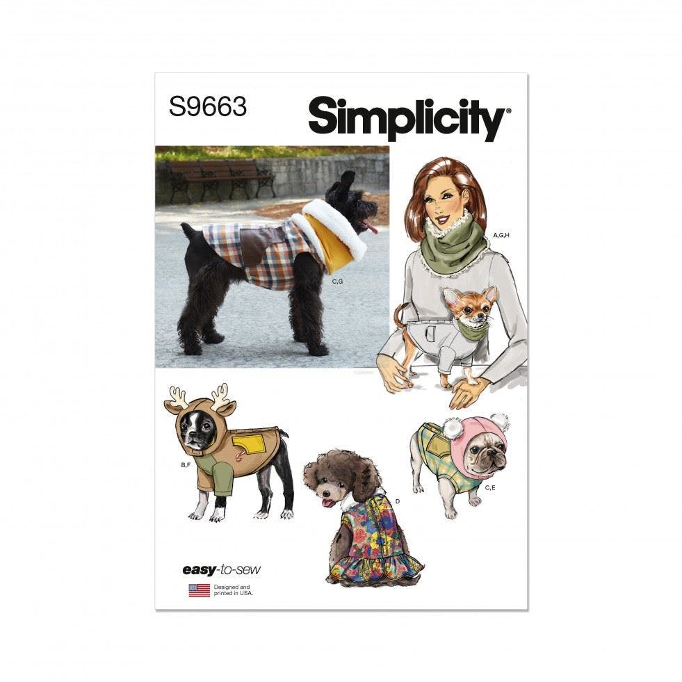 Simplicity Sewing Pattern 9663, Coats For Pets, A (S-M-L) - Easy - A (S-M-L)