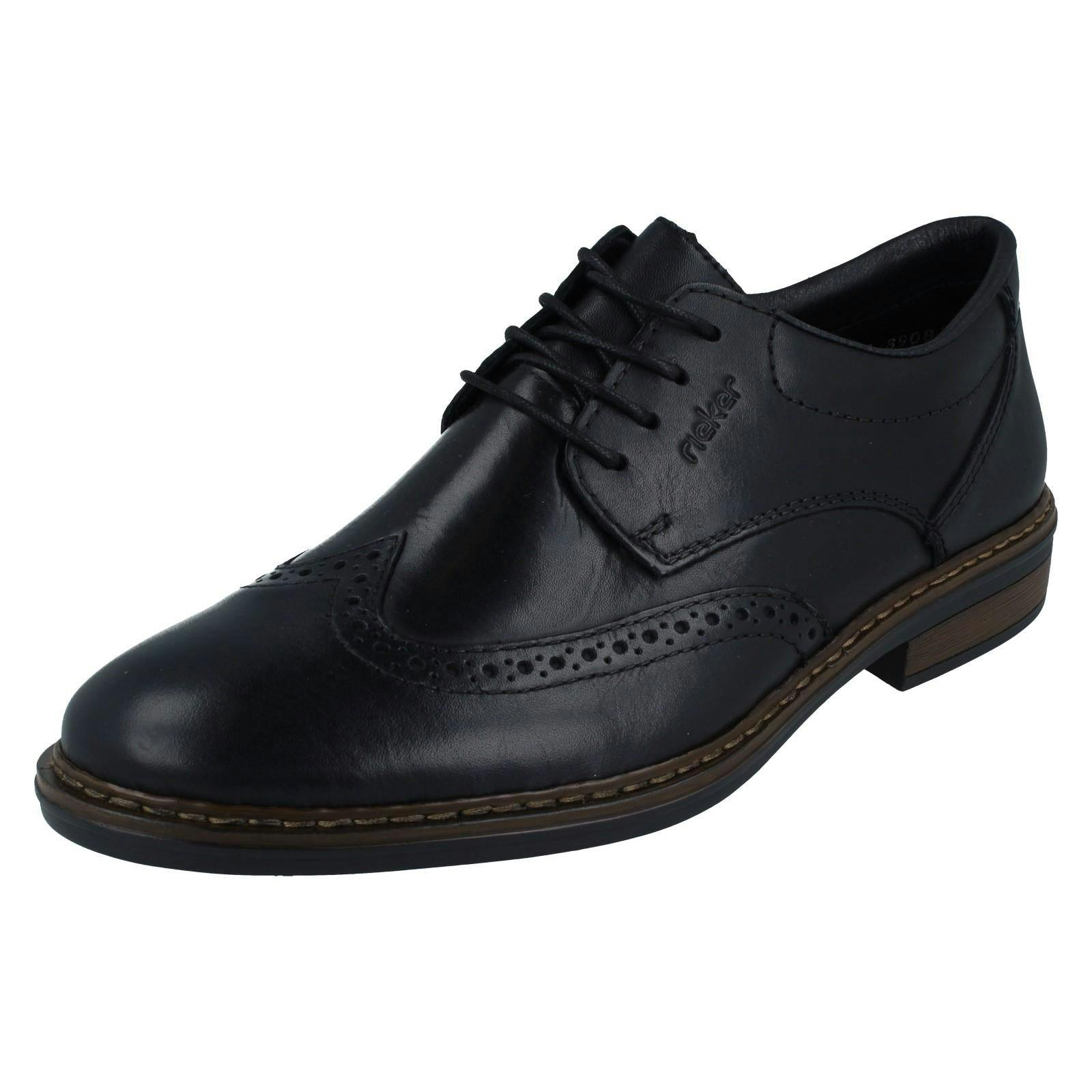 Rieker Men's Black Brogue Lace Up Shoes 17620 - Uk 10.5