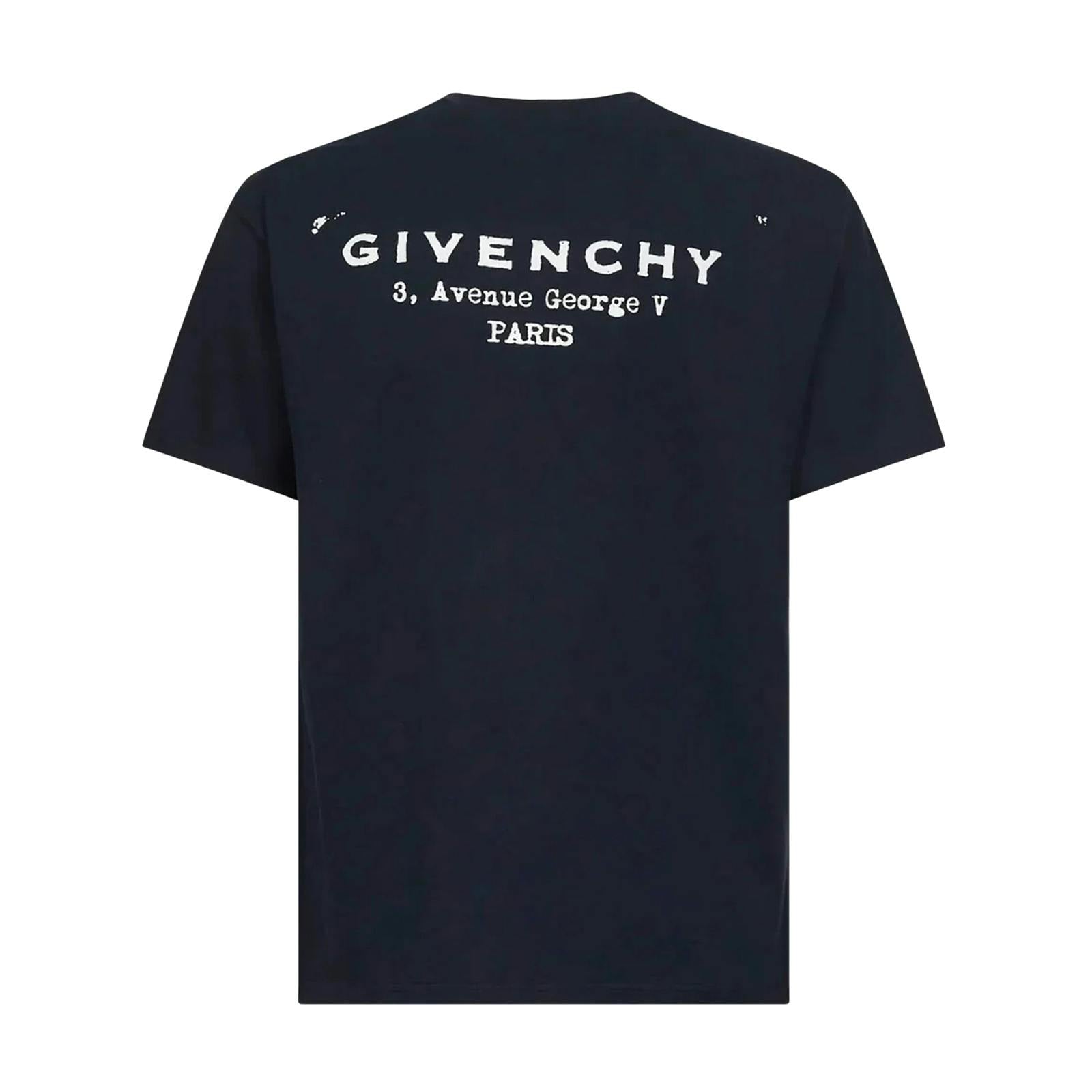 Givenchy Blue Stamp Print T-Shirt In Navy - Xxl - Navy