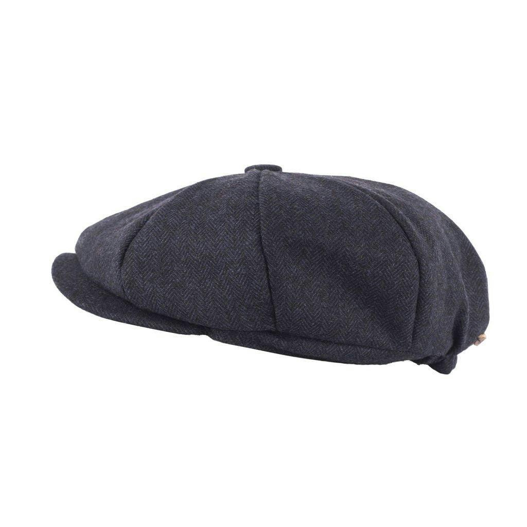 Heritage Traditions Blue Carlyle Tweed Herringbone Newsboy Cap - Herringbone
