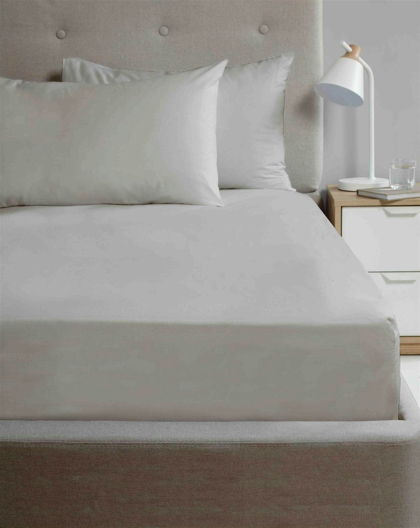 Homespace Direct Silver Microfibre 180 Thread Count Fitted Sheets - Double