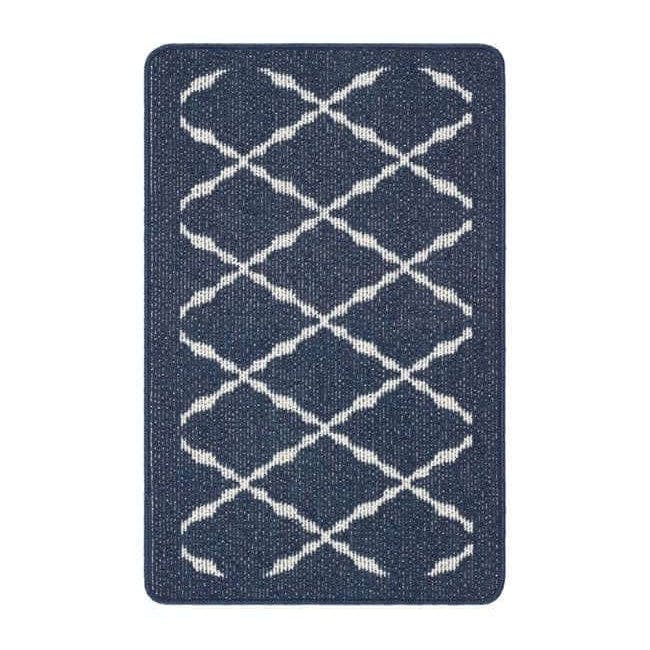 The Rugs Blue Washable Diamond Mat And Runner - 50X80 Cm