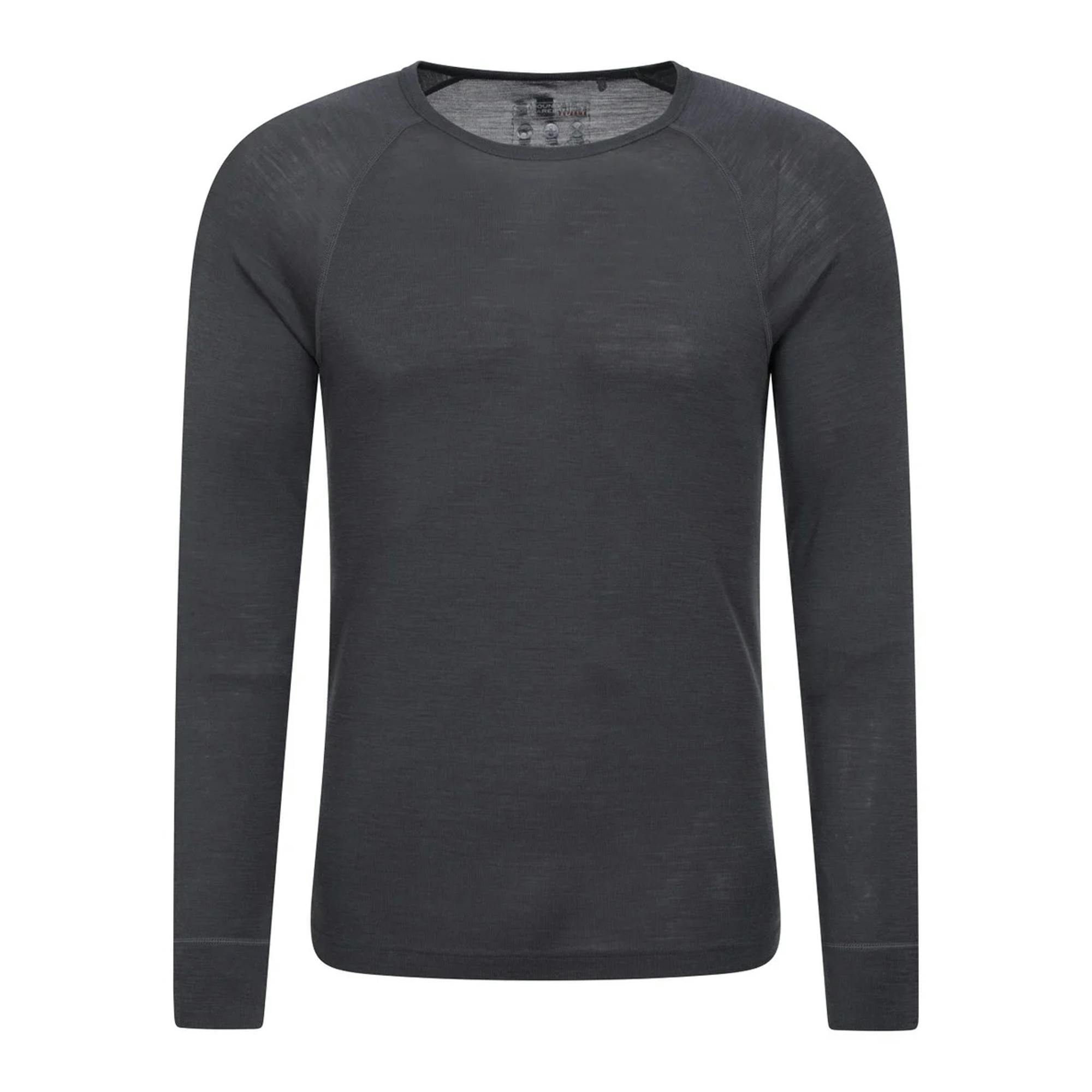 Mountain Warehouse Men's Dark/Grey Merino Wool Thermal Top - 4XL - 80% Merino Wool/20% Polyester