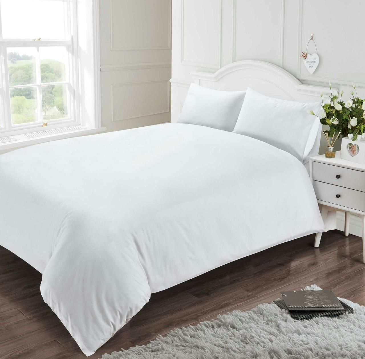 Rackhams White Egyptian Cotton Duvet Cover Set 400 Thread Count - Super King - Duvet Cover Set