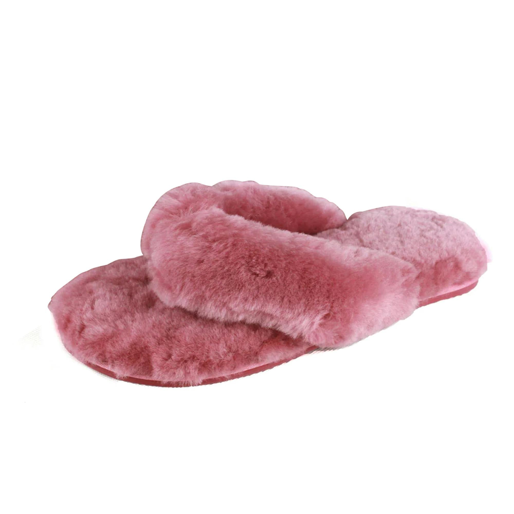 Eastern Counties Leather Women's Sheepskin Flip Flops - Rose - 3 Uk - Rose - 90% Sheepskin/10% Rubber