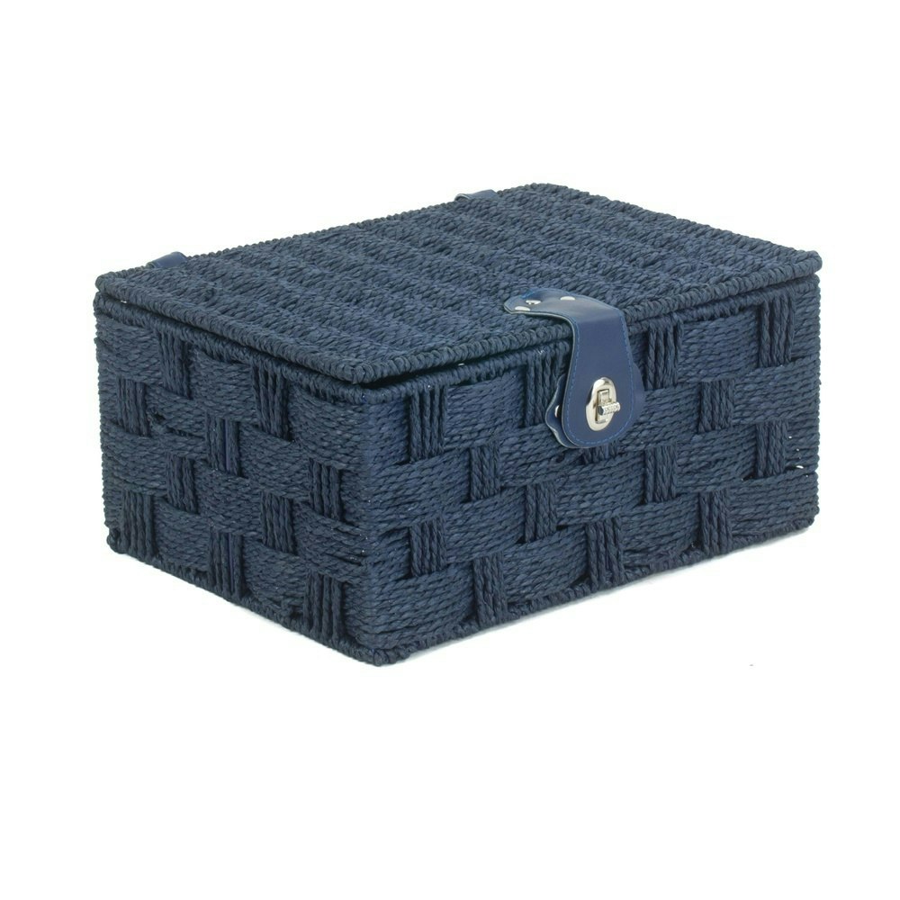 Rackhams Blue Twisted Paper Storage Basket - Medium
