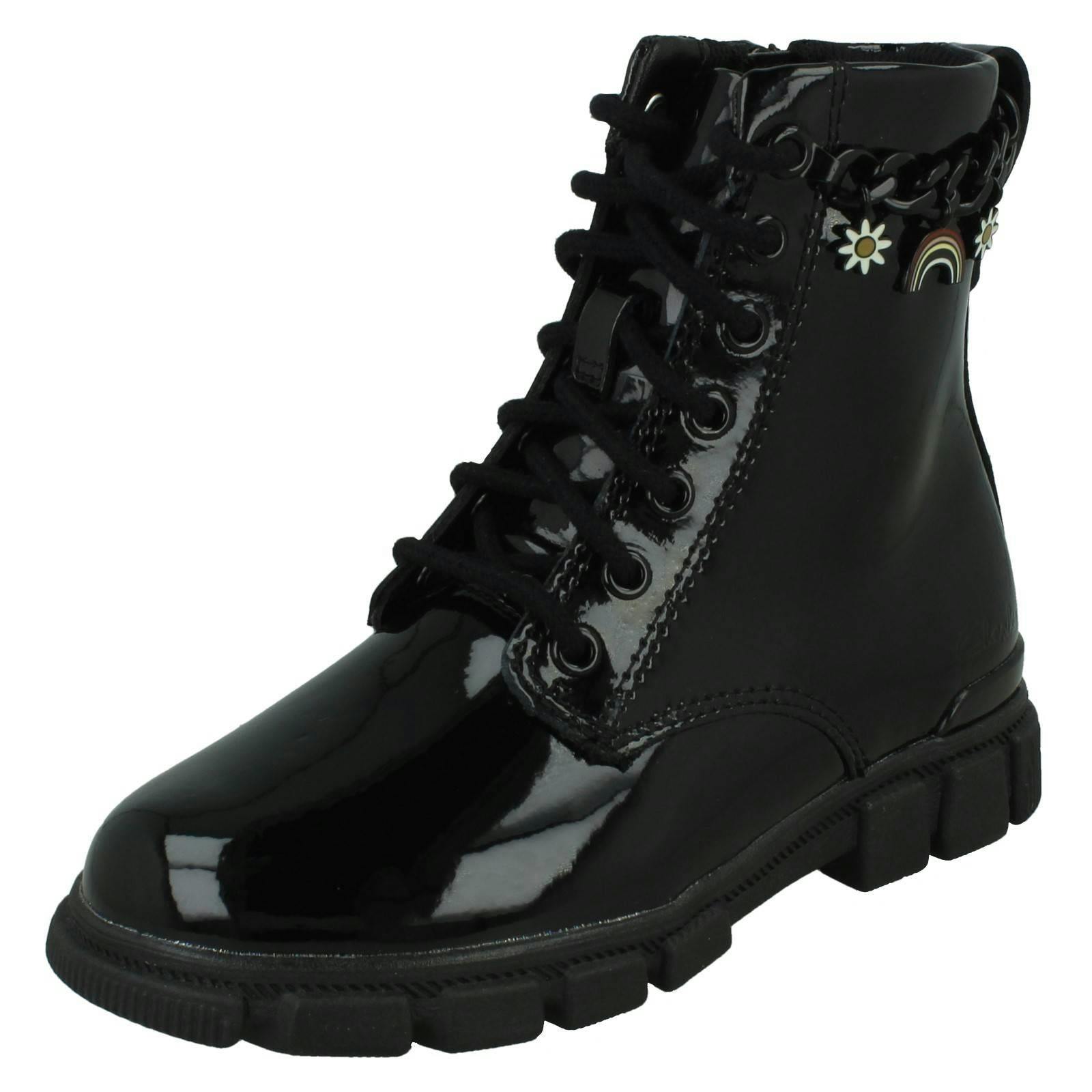 Clarks Girls Black Charm Detail Ankle Boots Evyn Charm K - Uk 9.5 Child - G
