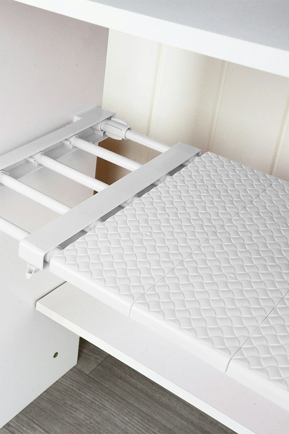 Rackhams White Expandable Closet Tension Shelf Rod Storage Layer Divider Wardrobe Storage Organizer 50-80Cm
