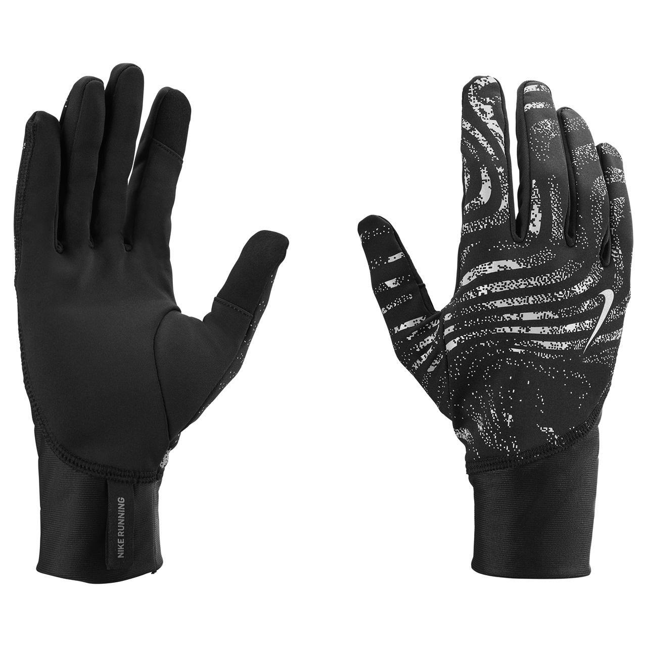 Nike Men's Black Pacer Midweight Reflective Gloves - L