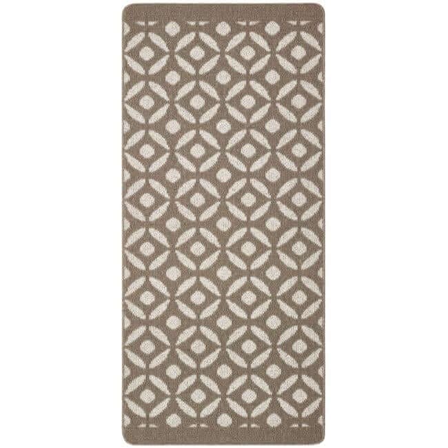 The Rugs Brown Washable Geometric Mat And Runner - 67X150 Cm