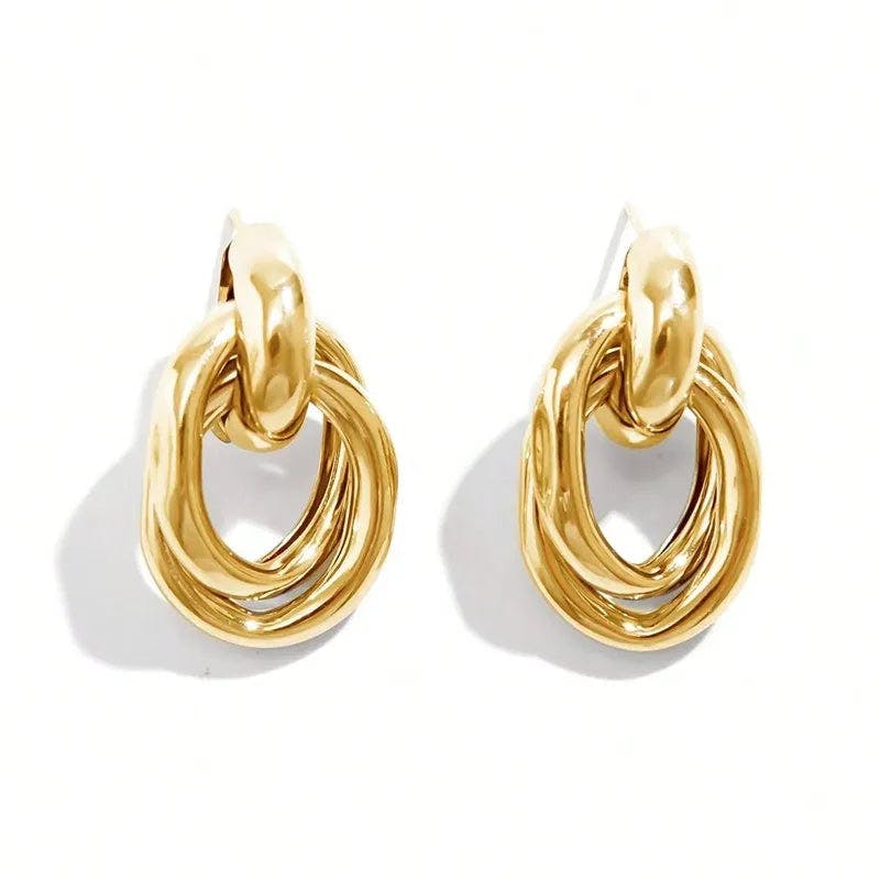 Elk & Bloom Gold Chubby 14K Molten Drop Studs - No Thank You