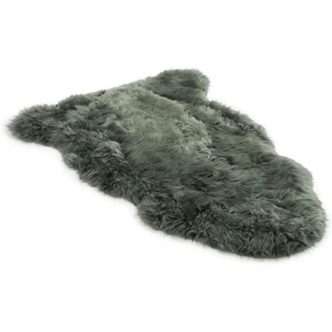 Rackhams Green Genuine Sheepskin Real Natural Wool Area Rug
