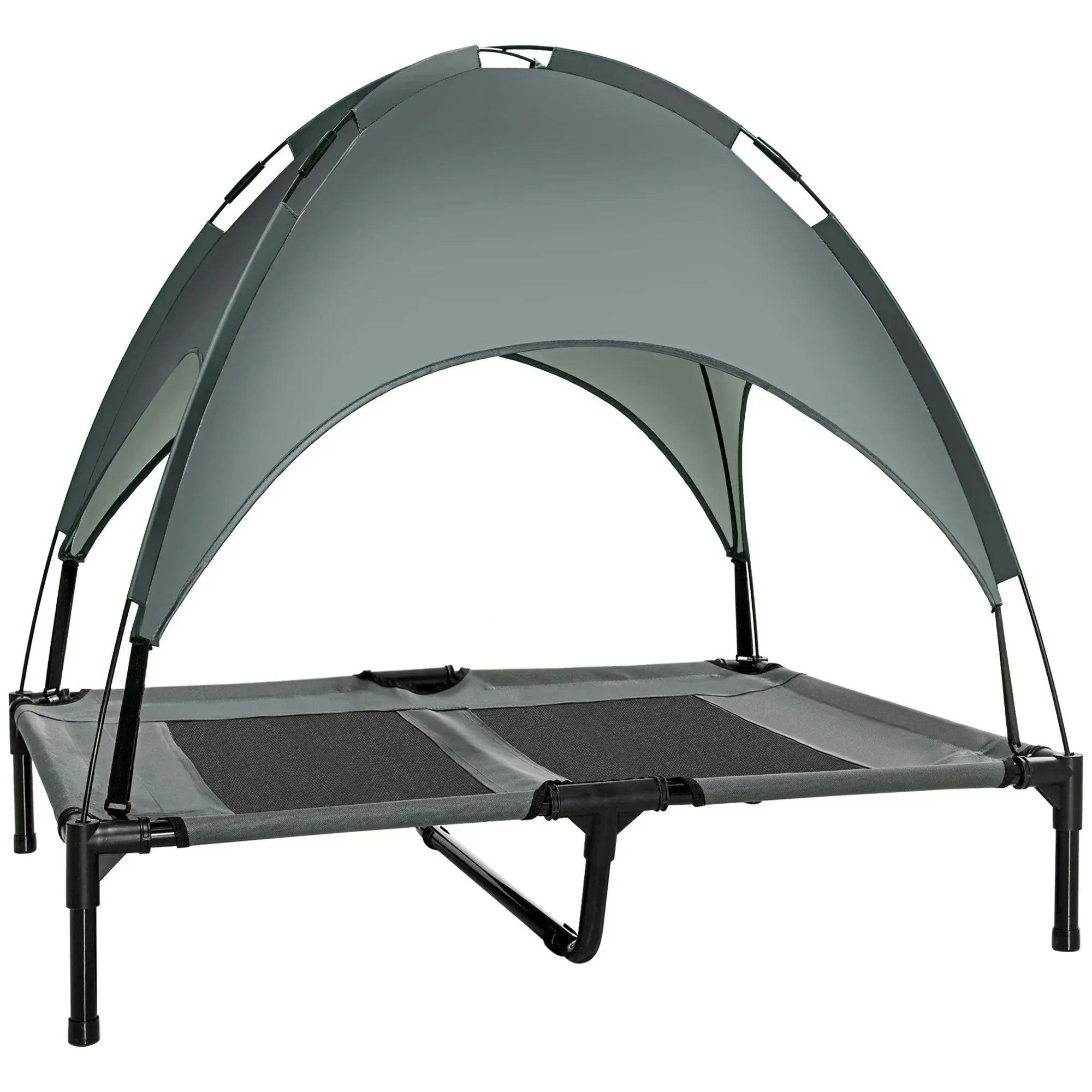 Pawhut Unisex Grey Raised Dog Bed Waterproof Elevated Pet Cot For Dogs 76 X 61 X 73Cm In Large - Image 4