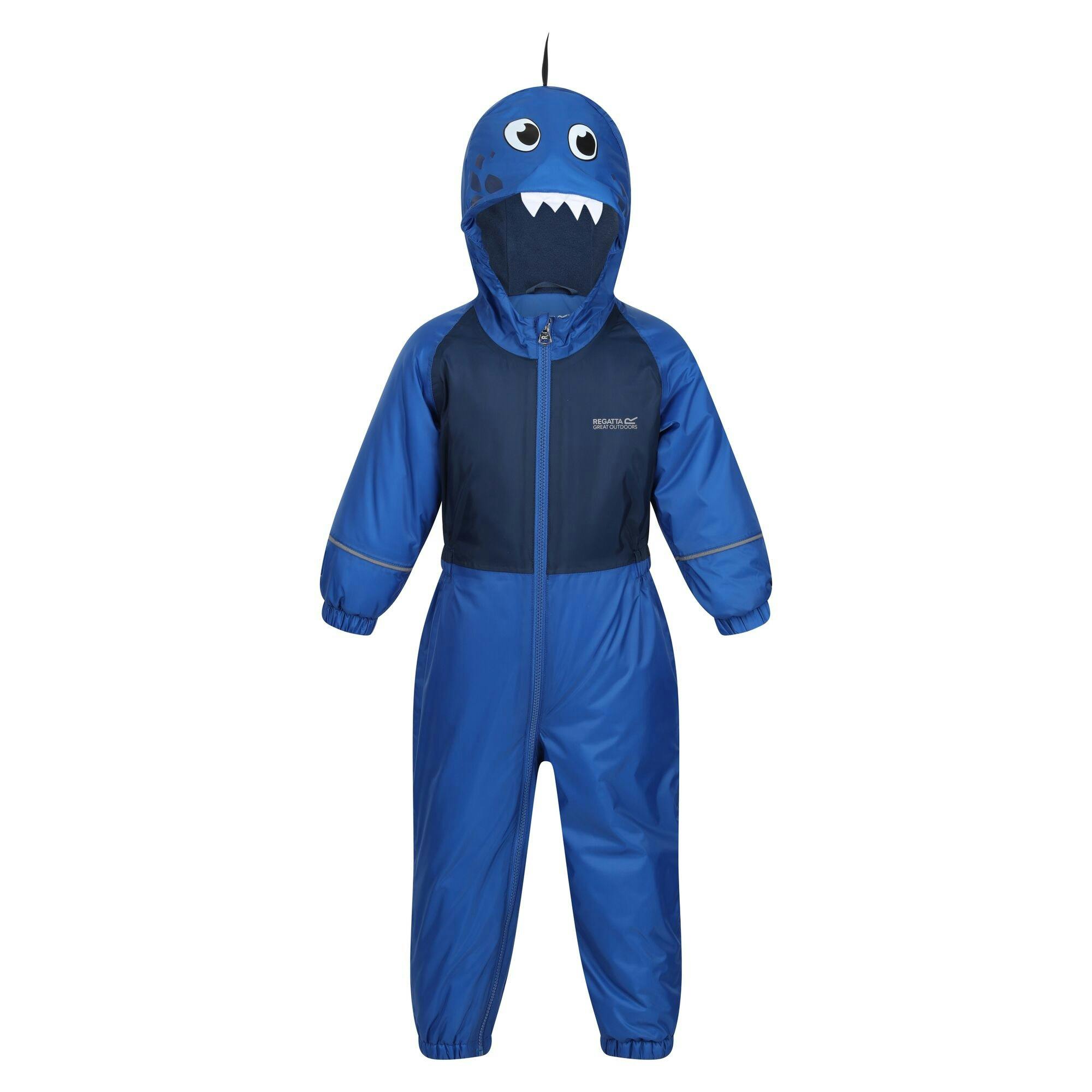 Regatta Blue Kids Mudplay Iii Hooded Rainsuit - Nautical - 24-36 Months - Nautical - 100% Polyester