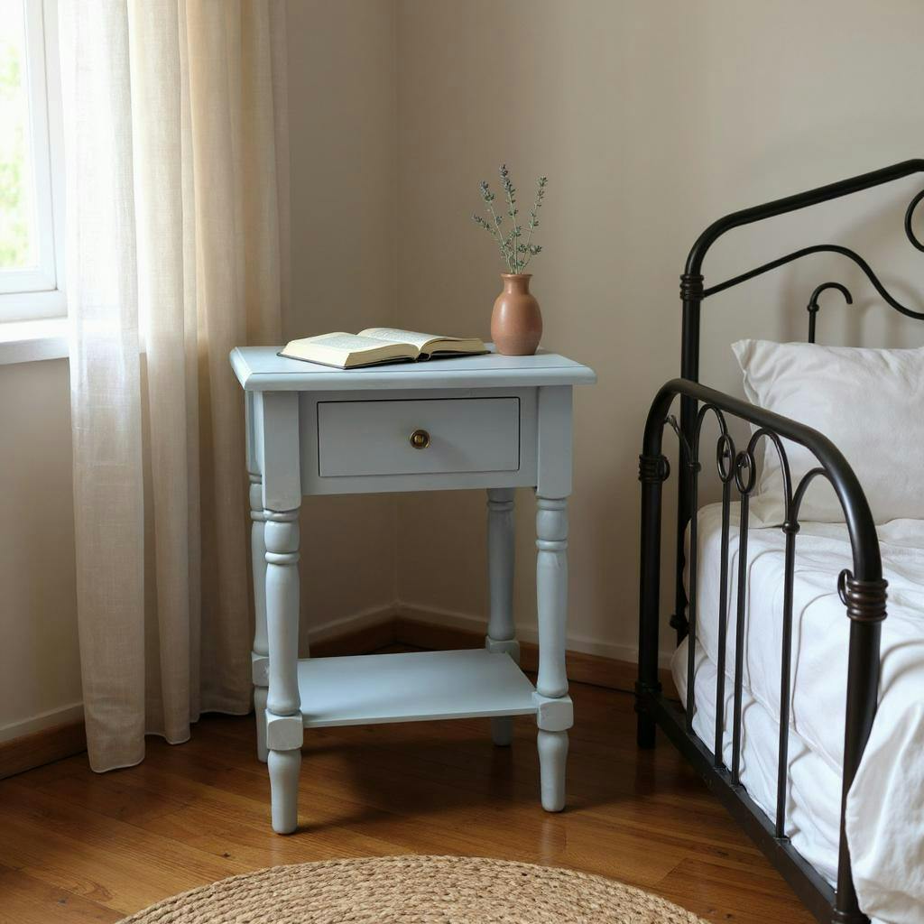 Minster Stylish Living Sky Blue Msl 65Cm1 Drawer Side Table