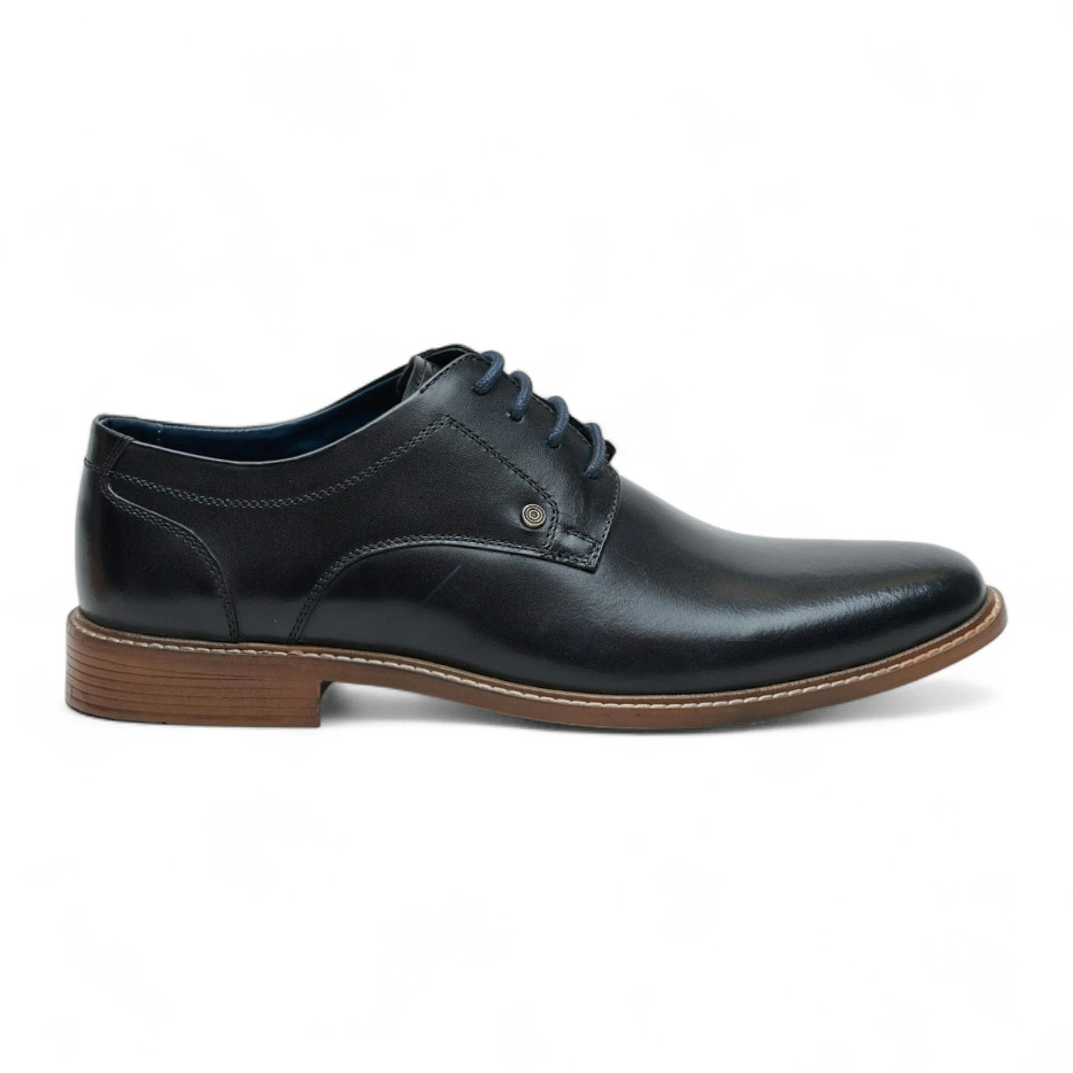 Ben Sherman Men's Black Leather Polished Plain Formal Derby Shoes - Uk 9