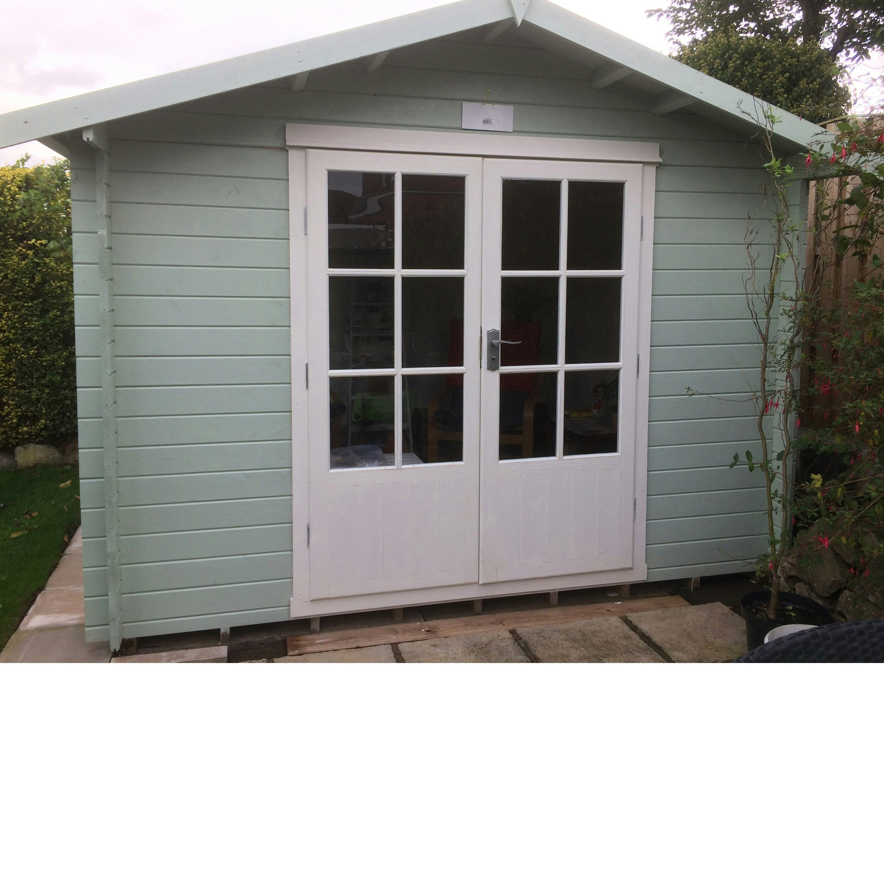 Rackhams Light Barn Ale 8X8 Log Cabin 19Mm Interlock Cladding