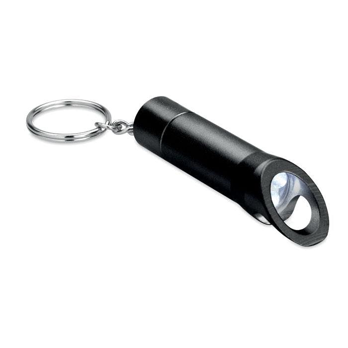 Rackhams Black Litop Metal Torch Keyring - One Size
