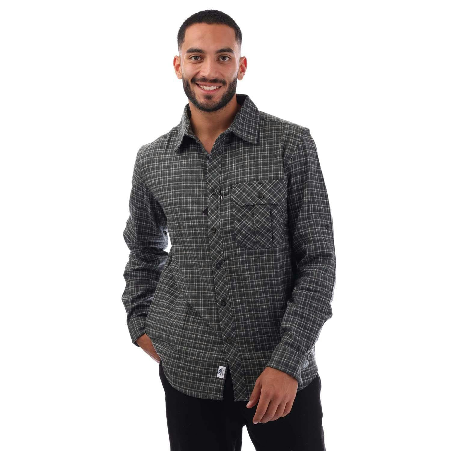 Trespass Men's Green Snyper Checked Shirt - Xxs - 65% Polyester/35% Cotton