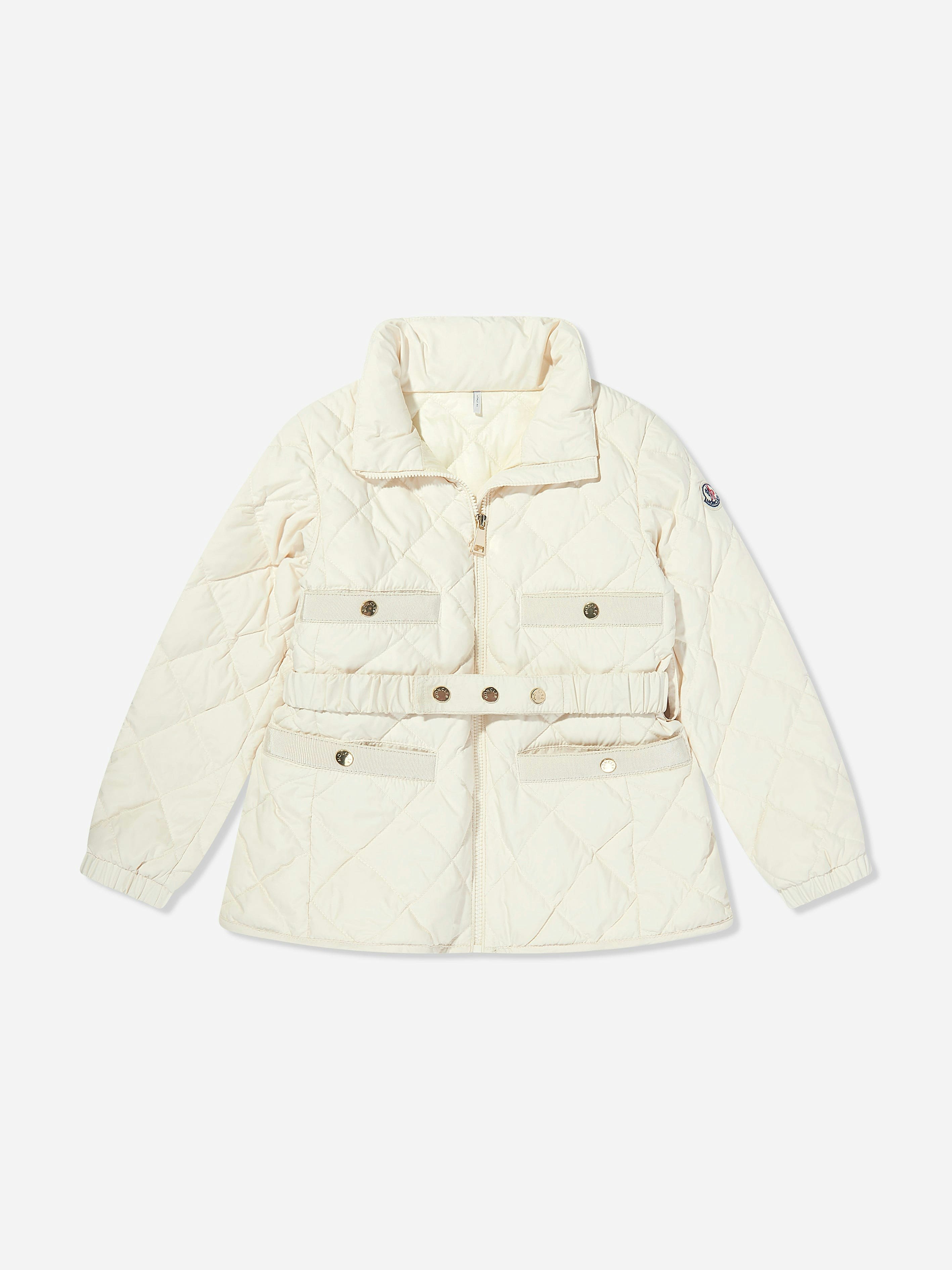 Moncler Enfant Girls Ivory Down Padded Philanta Jacket In - 4 Yrs