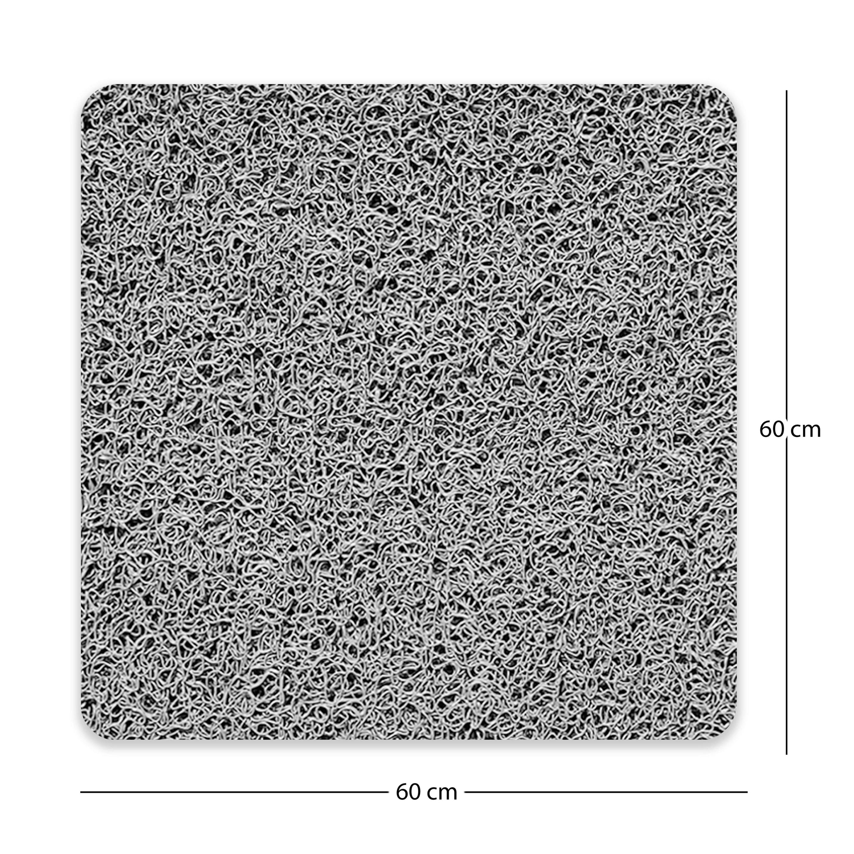Rackhams Grey Spaghetti Anti Slip Shower/Bath Mat - Square 60X60cm